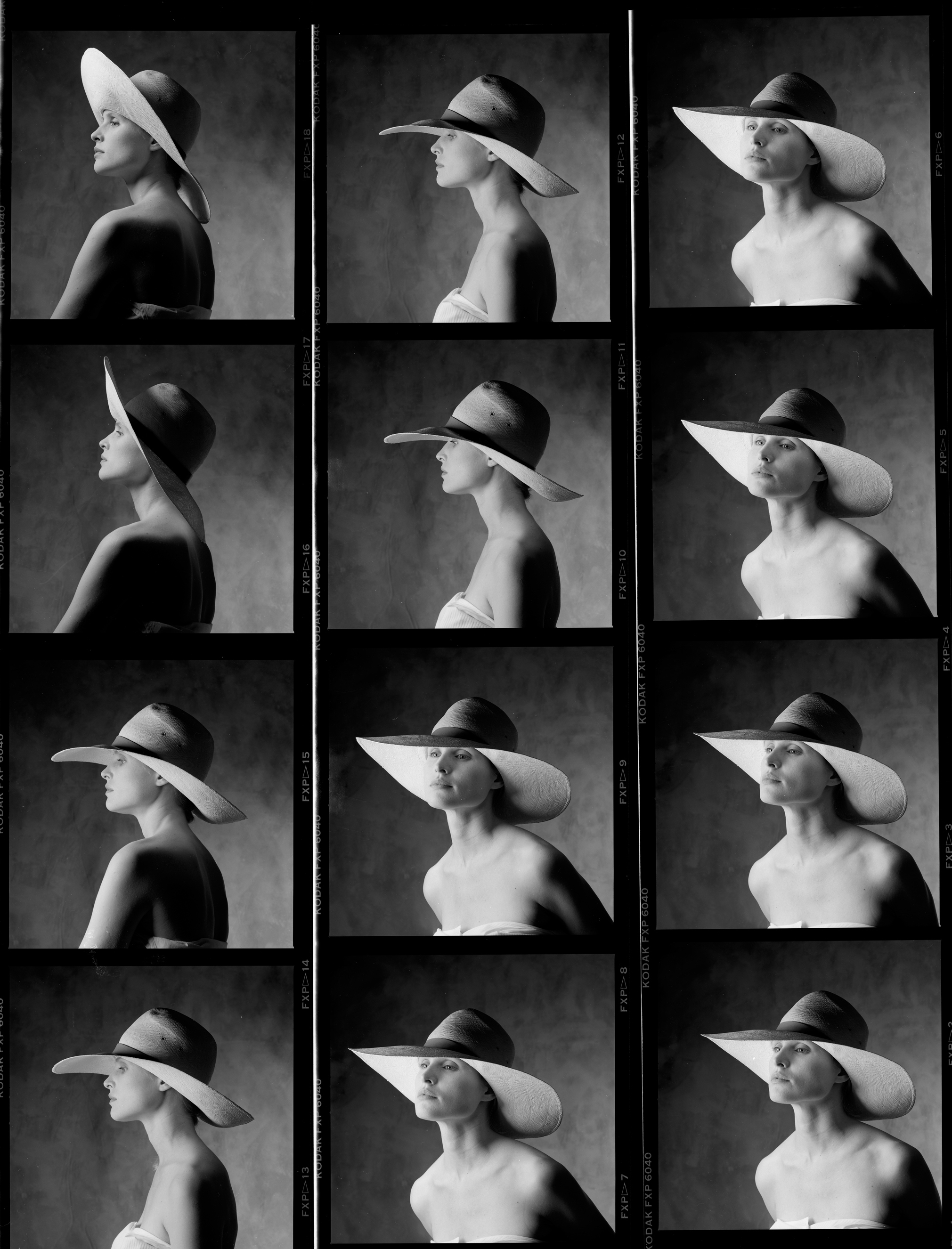 Carolyn Kazen "Hat" Contact Sheet  1984