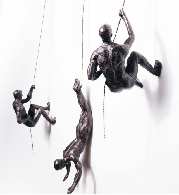 Bronze Climbing Men Trio