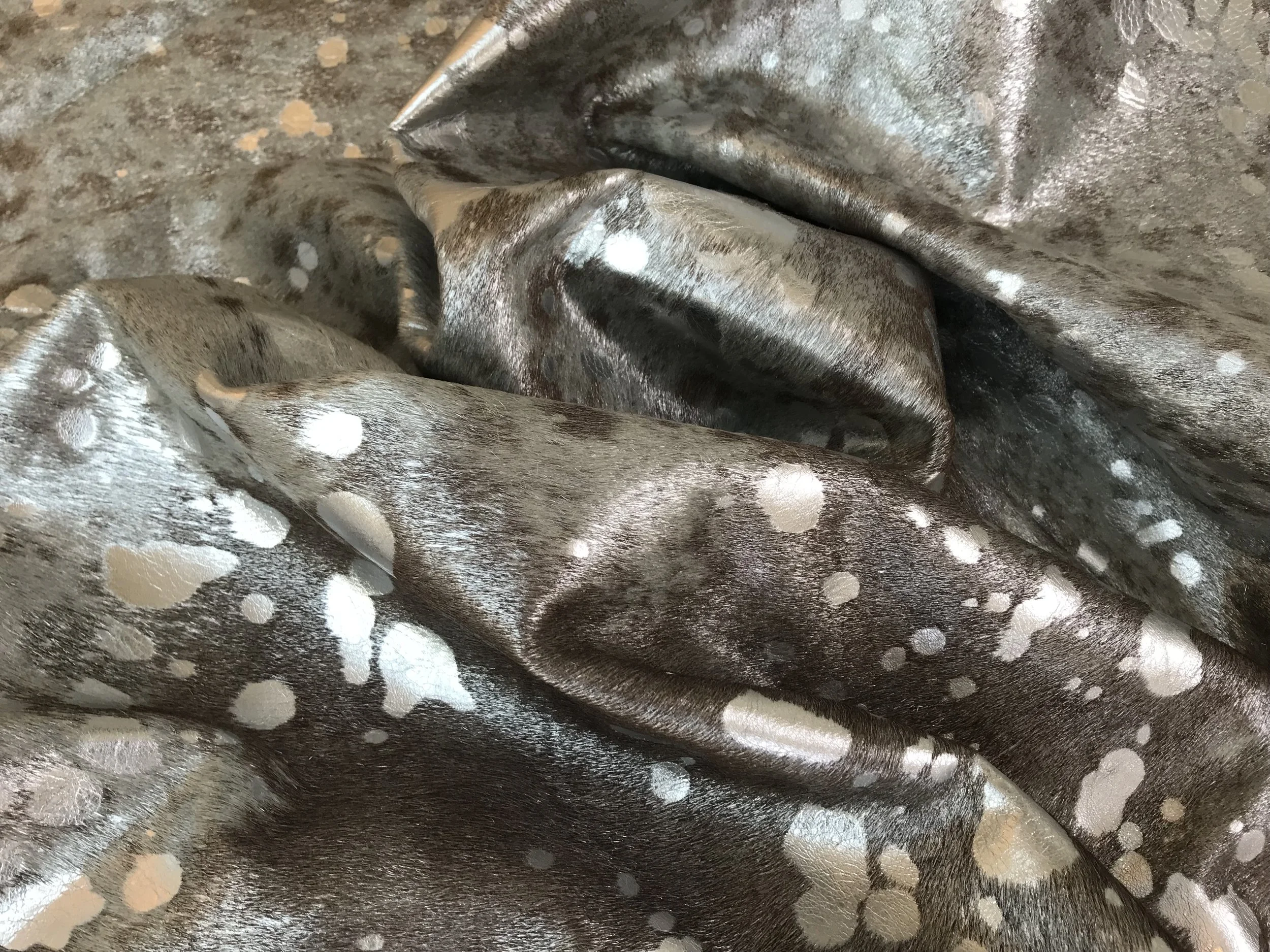 Burrow & Hide Silver Metallic Cowhide