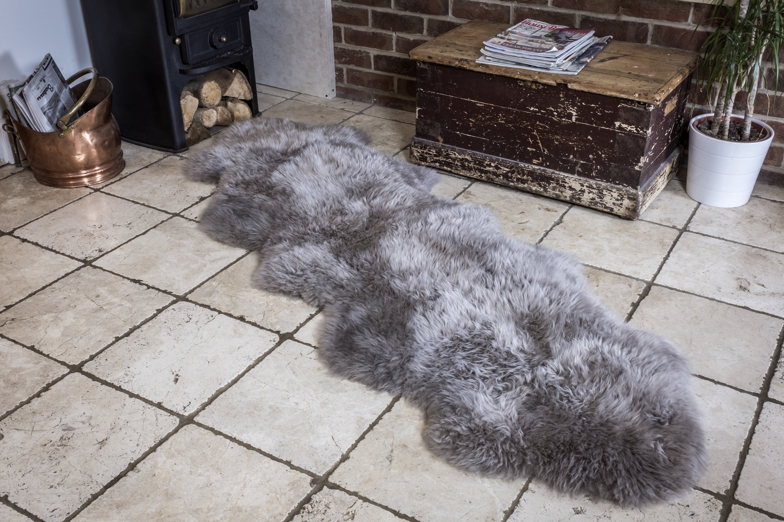 Light Grey Merino Double Sheepskin by Burrow & Hide