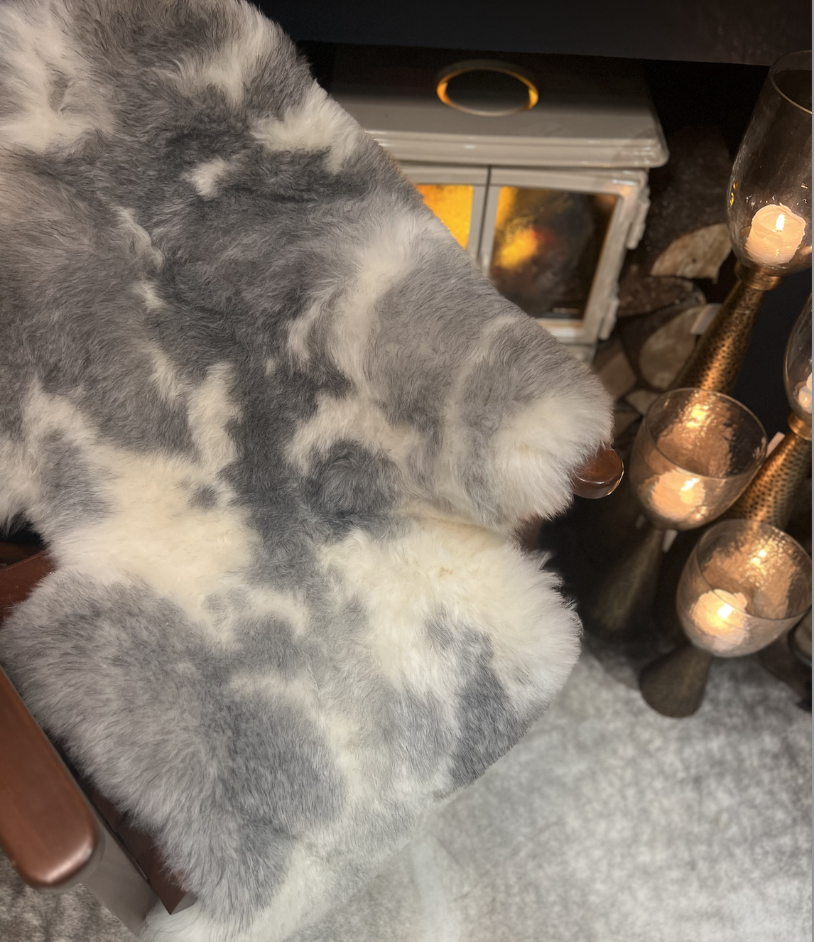 "Calypso" Shorn Icelandic Natural Grey Sheepskin
