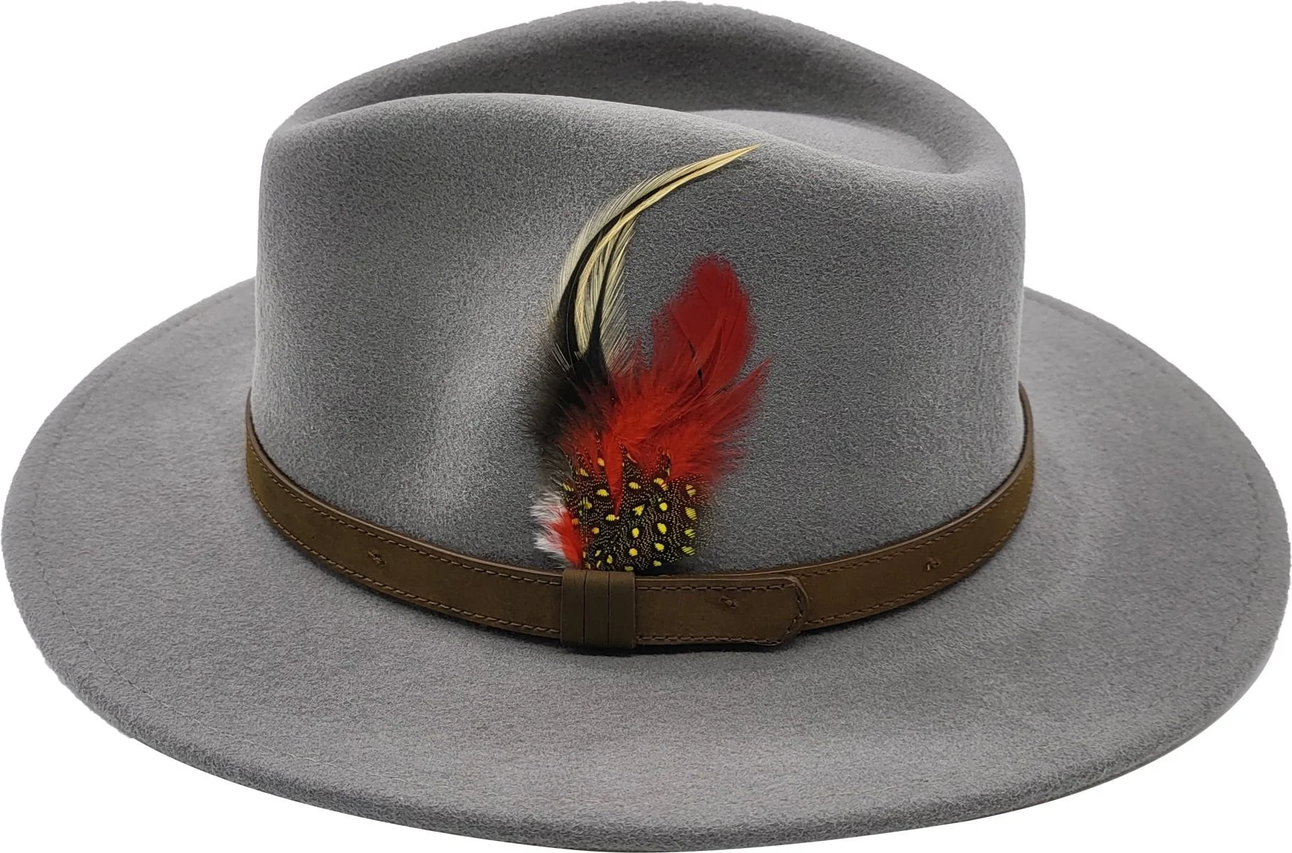 Divided Fedora hat |100% wool|Gray|? Gray Vegan Felt Fedora Hat, Hatsquare Men Winter Hat, Mid  main image 2