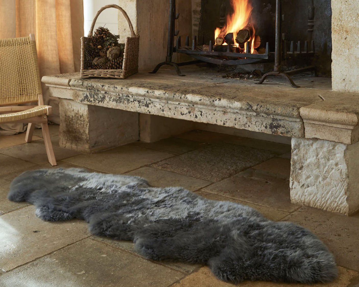 Dark Grey Merino Double Sheepskin