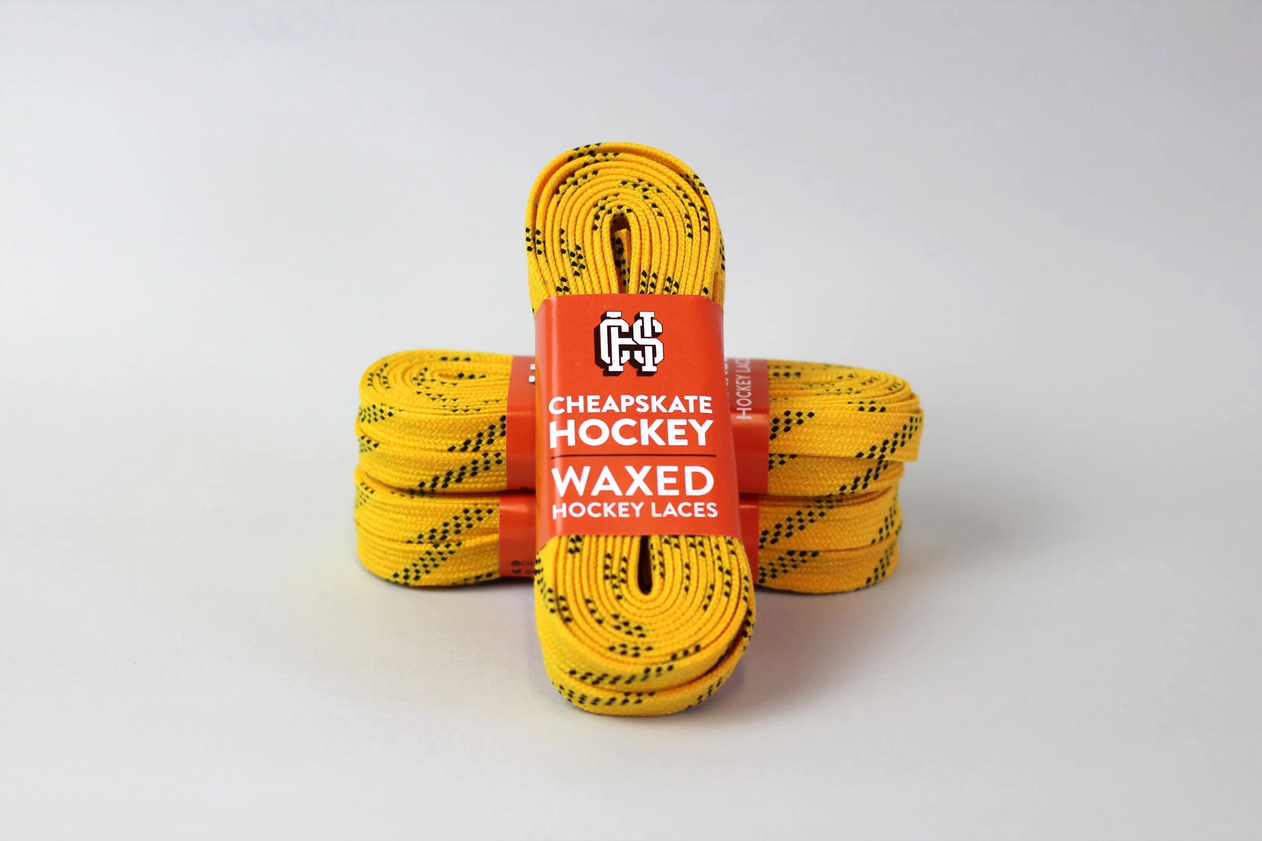 Waxed Hockey Laces Yellow — Cheapskate Hockey