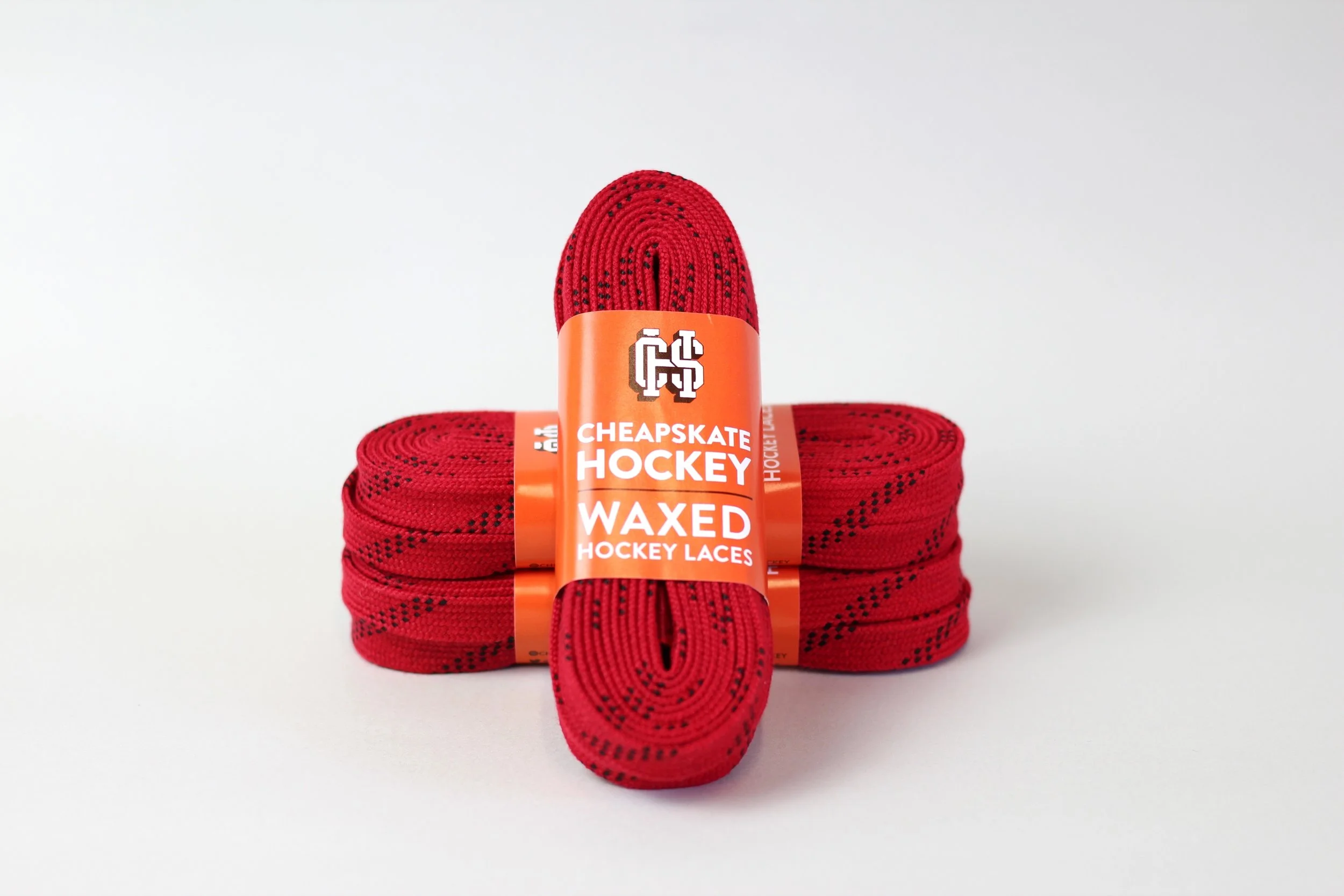 Waxed Hockey Laces Red — Cheapskate Hockey