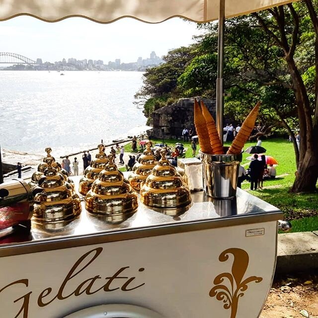 Congratulations Cindy &amp; Cameron... what a stunning location!!!!
💍
🍦
💍

#sydneywedding #amazinglocation #weddingvenue #summerwedding #rainstayedaway #congratulations #mrandmrs #beautifulbride #handsomegroom #gelatoseason  #gelatomancart #artisa