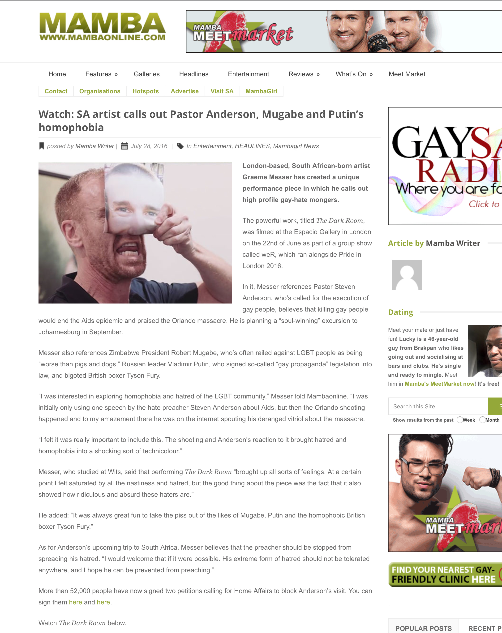 Mambaonline interview