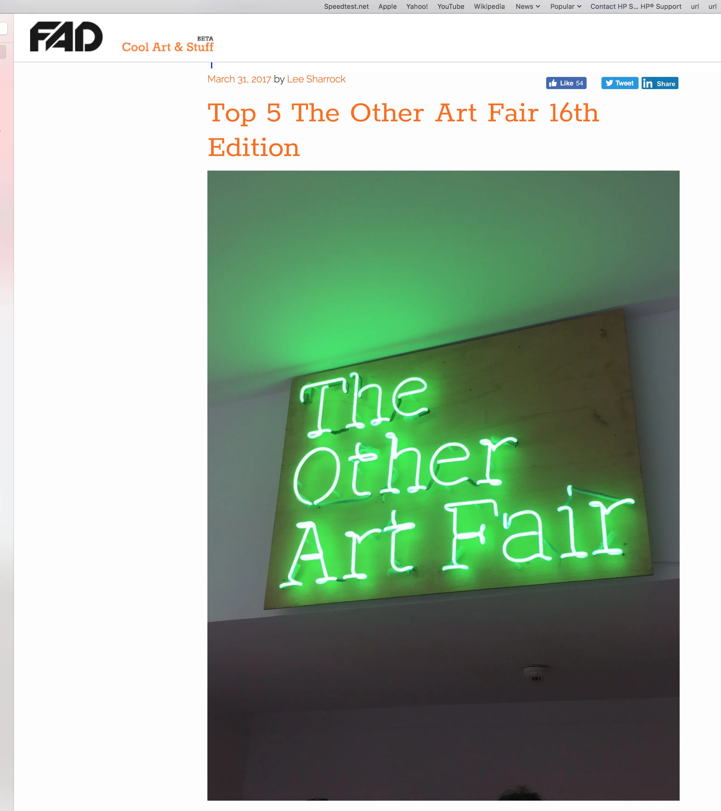 FAD - Lee Sharrock's top 5 artists -TOAF 2017