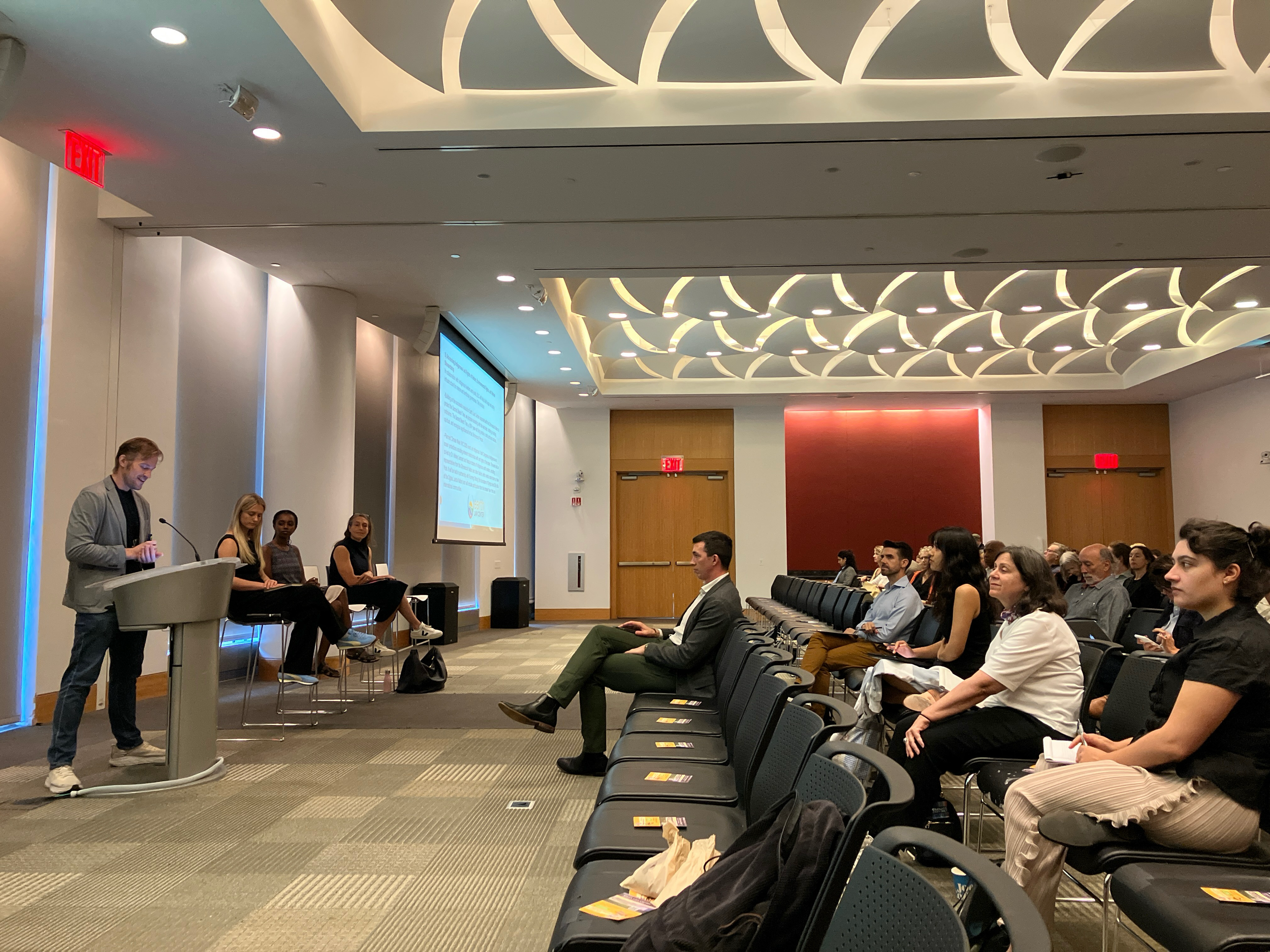 Kevin Schneider speaking at Fordham during Climate Week