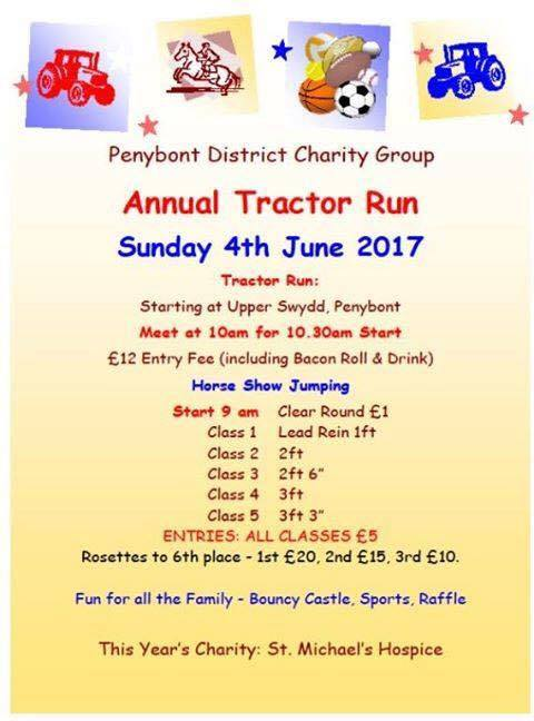 Penybont Tractor run and fun day Sunday 4th June