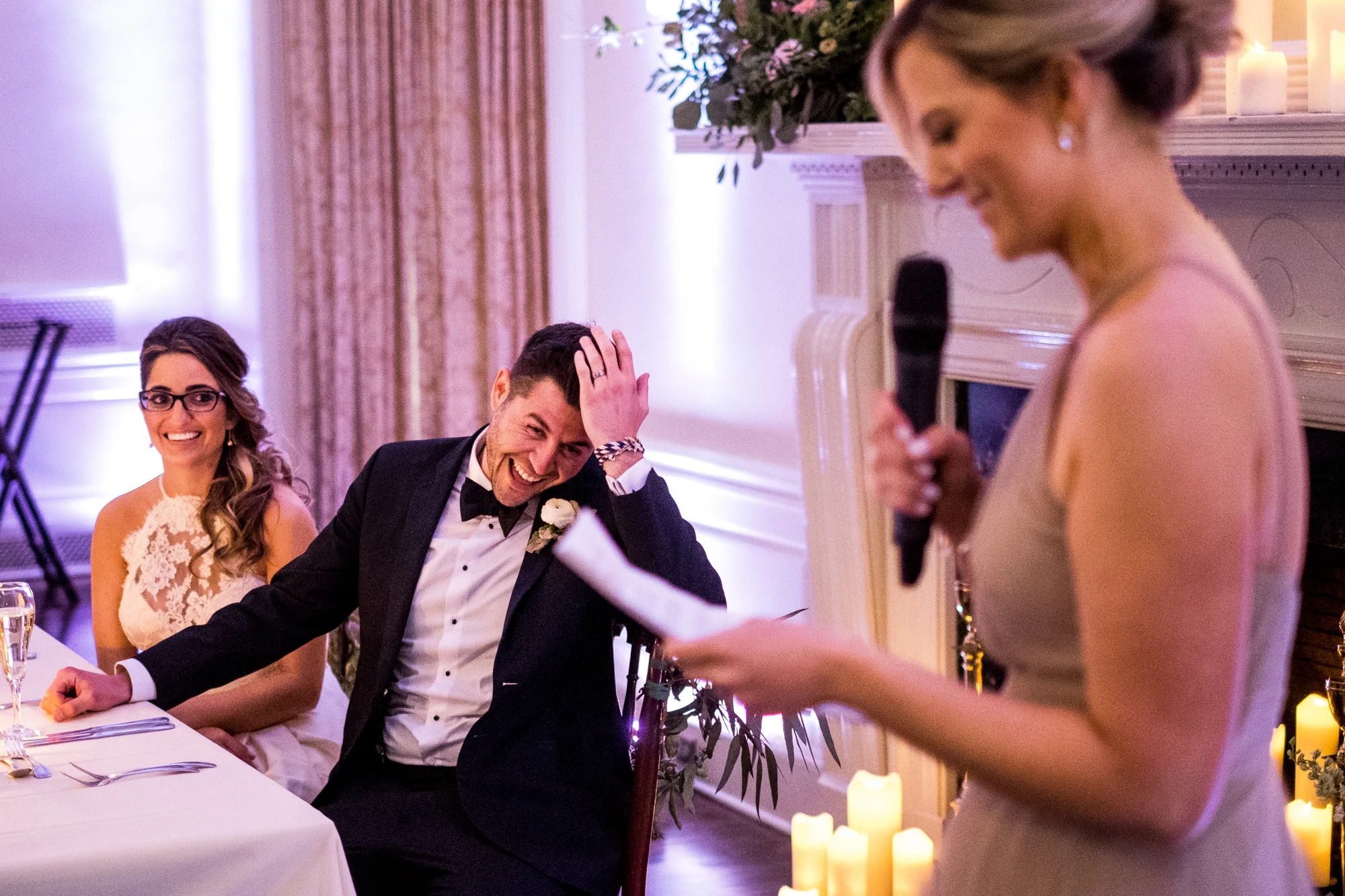 Honorable Mention 4 | Crystal & Rob | New Haven Lawn Club Sony a9 | 50 f1.8 I love photographing speeches and toasts, because I love photographing real reactions. If you’re a wedding photographer, forget lighting, composition, or any other rules you may be worrying about. Lock your camera on your couple and fire away - it never disappoints.