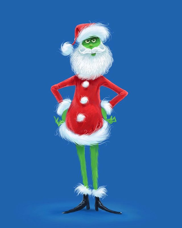 Mean, green Santa!
Grinch&rsquo;s Santa costume design.
⠀⠀ #grinch #thegrinch #grinchmovie #thegrinchmovie #concept #conceptart #animation #characterdesign #character #drawing #draw #art #digitalart #dailyart #design #conceptsapp #procreate #procreat