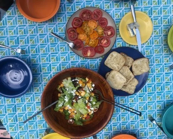 A summer lunch for my family with garden tomatoes!