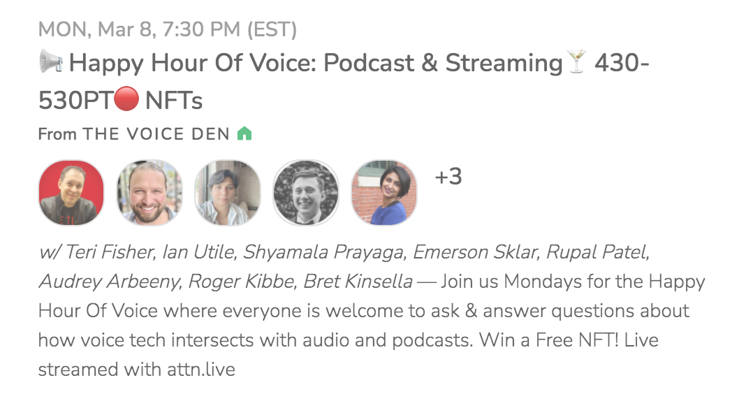 The Voice Den via Clubhouse