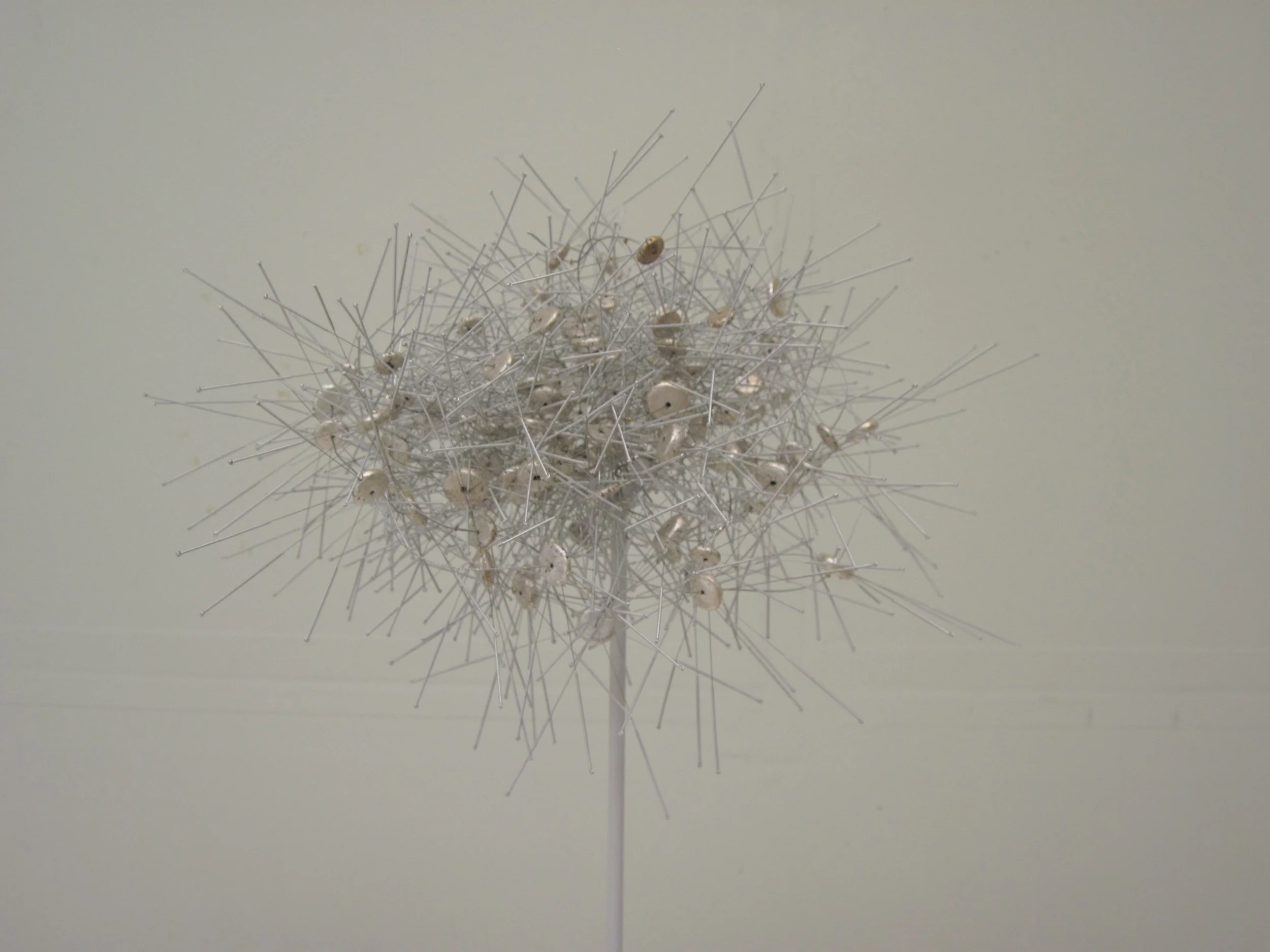 #9.3 , 2010, acupuncture needles, mixed media, private collection
