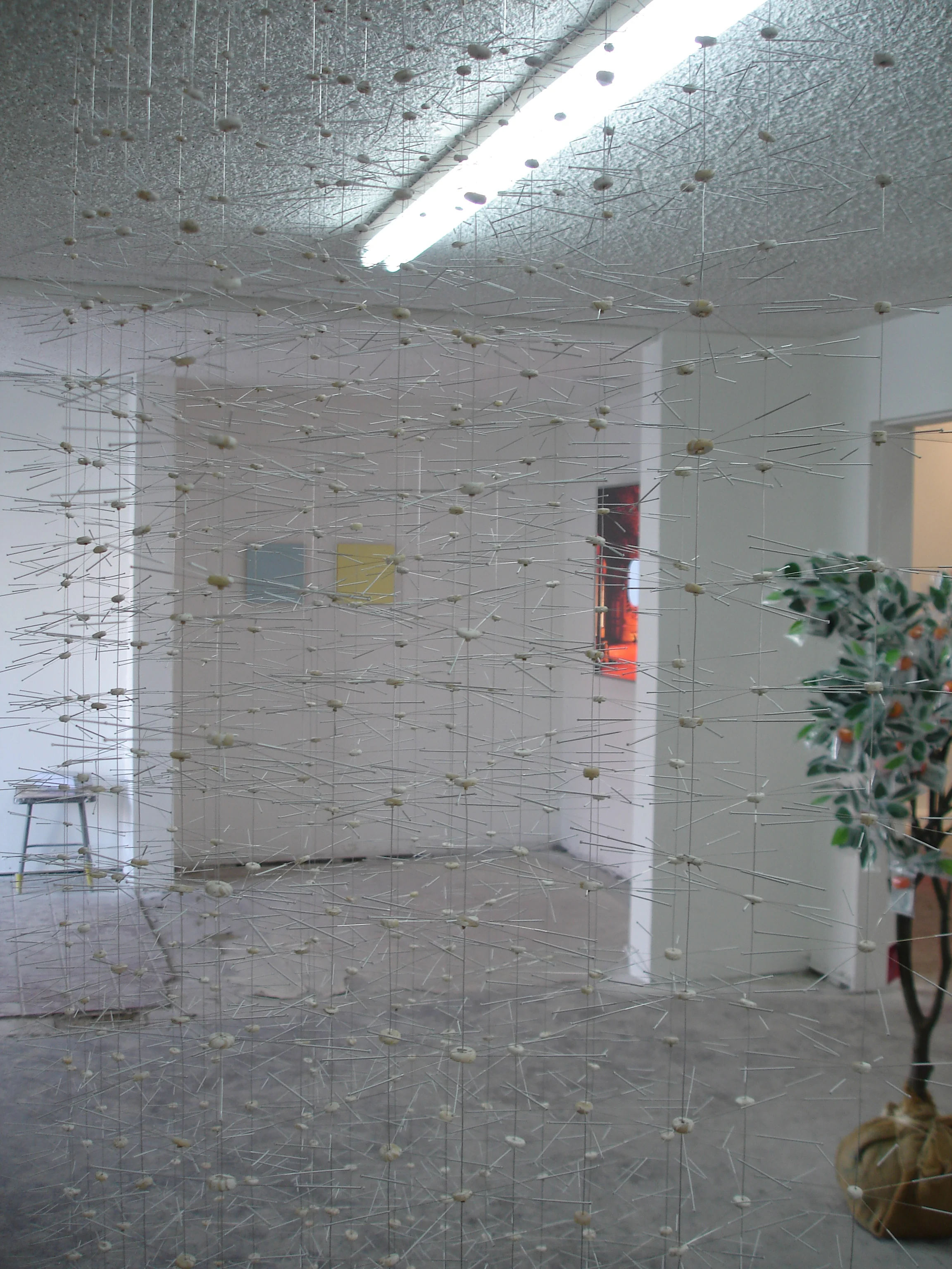   #11 , 2007 acupuncture needles, mixed media, iteration 4  NM10, pop up gallery in Los Angeles, CA 