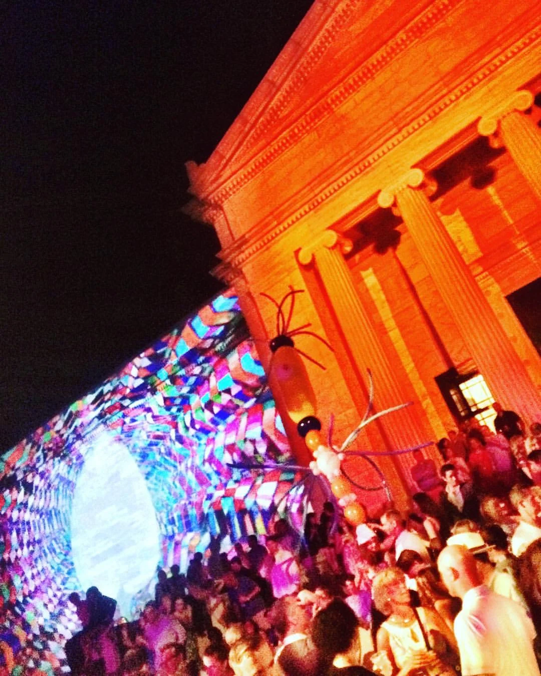 Art projected on the marble exterior, picture by Sean
