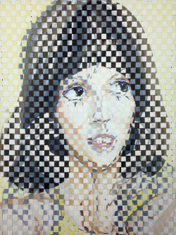 Patricia Fabricant, Woven Shelley , gouache on paper, woven, 24"x18", 2017