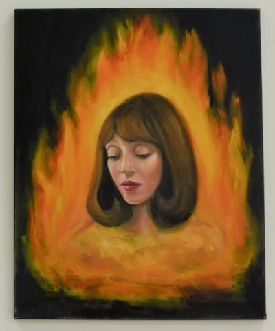 Aisling Hamrogue, Femininity is Insanity , 2017, oil on canvas, 20 x 12 inches
