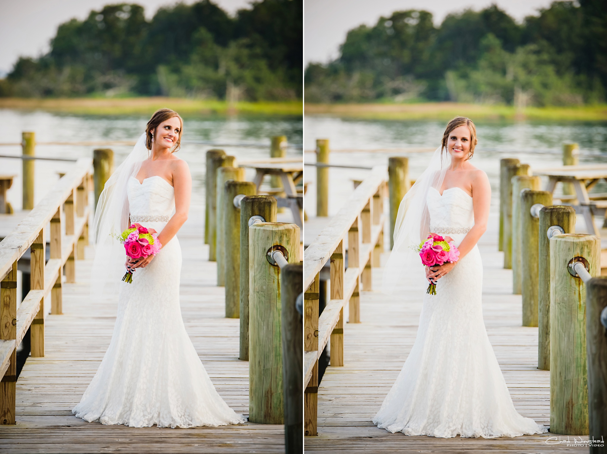 Kelly's Bridal Portraits at the Boathouse at Front Street Village in downtown Beaufort, NC by Chad Winstead Photography