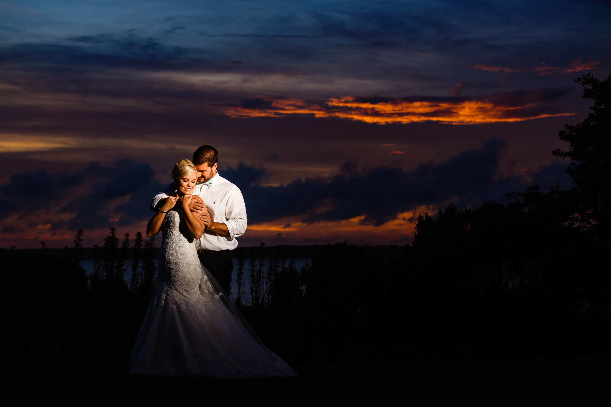 Eastern NC Sunset Wedding, Crystal Coast Country Club, Chad Winstead Photography