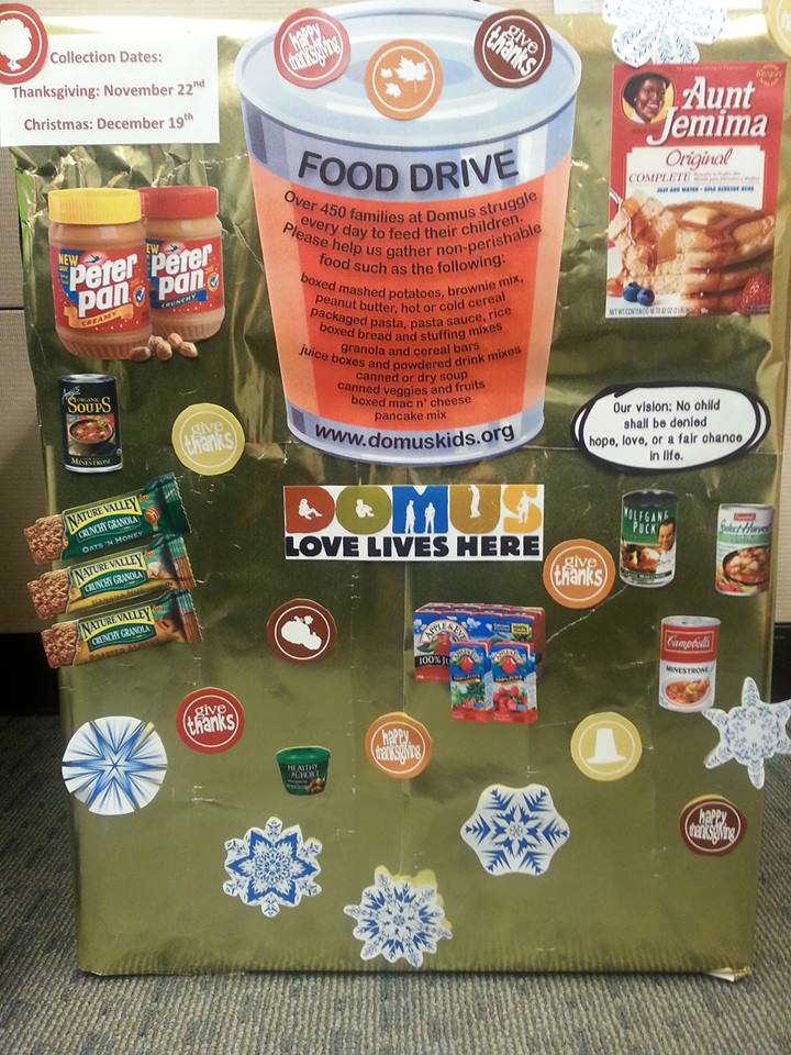 Canned food drive for DOMUS