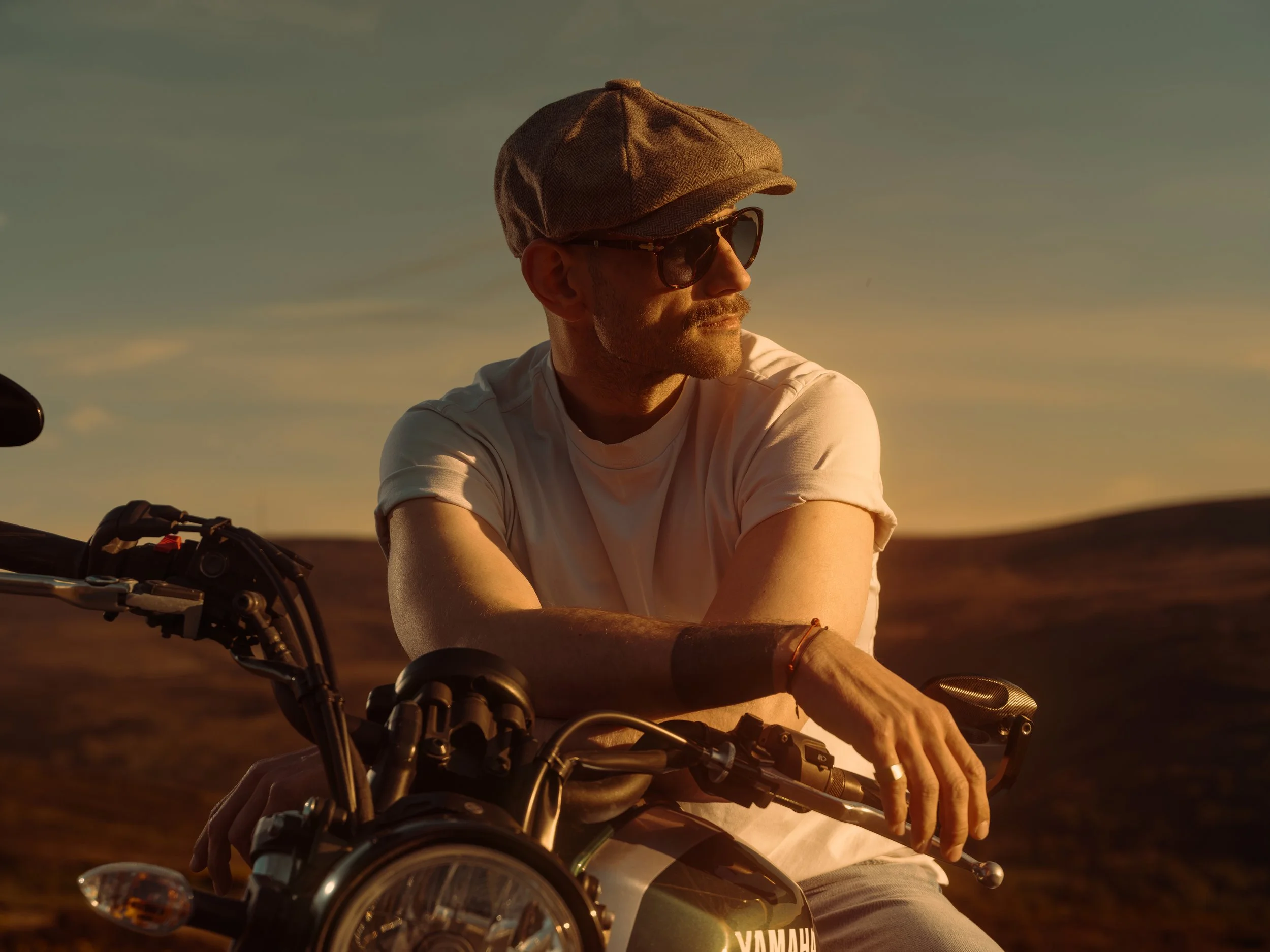 I'm a brooding artist on a motorcycle, and even the Irish weather can't dampen my spirits!