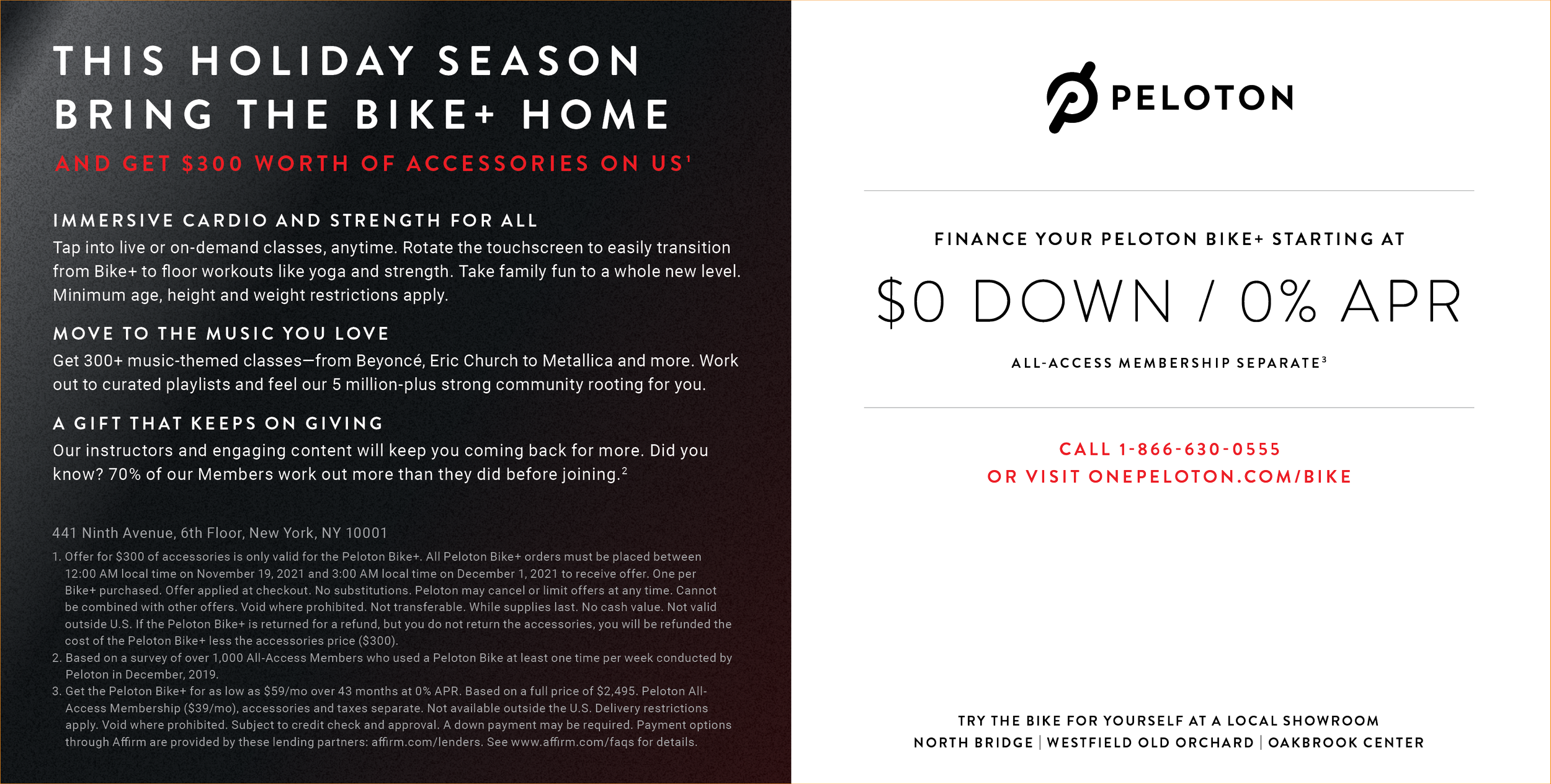  This is a Direct Mail Postcard that was printed and sent to Bike+ leads who were interested in cardio + strength.  