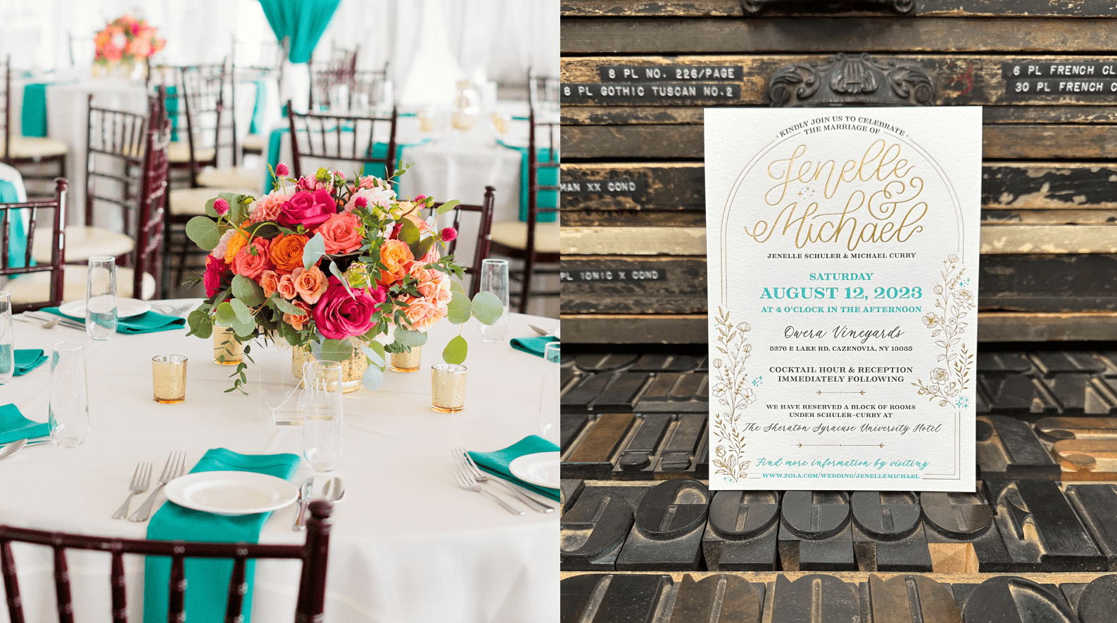  My wedding invites✨ They were letterpressed with gold foil in collaboration with a good friend at  Type High Letterpress .  I am in love with how they turned out!😍 