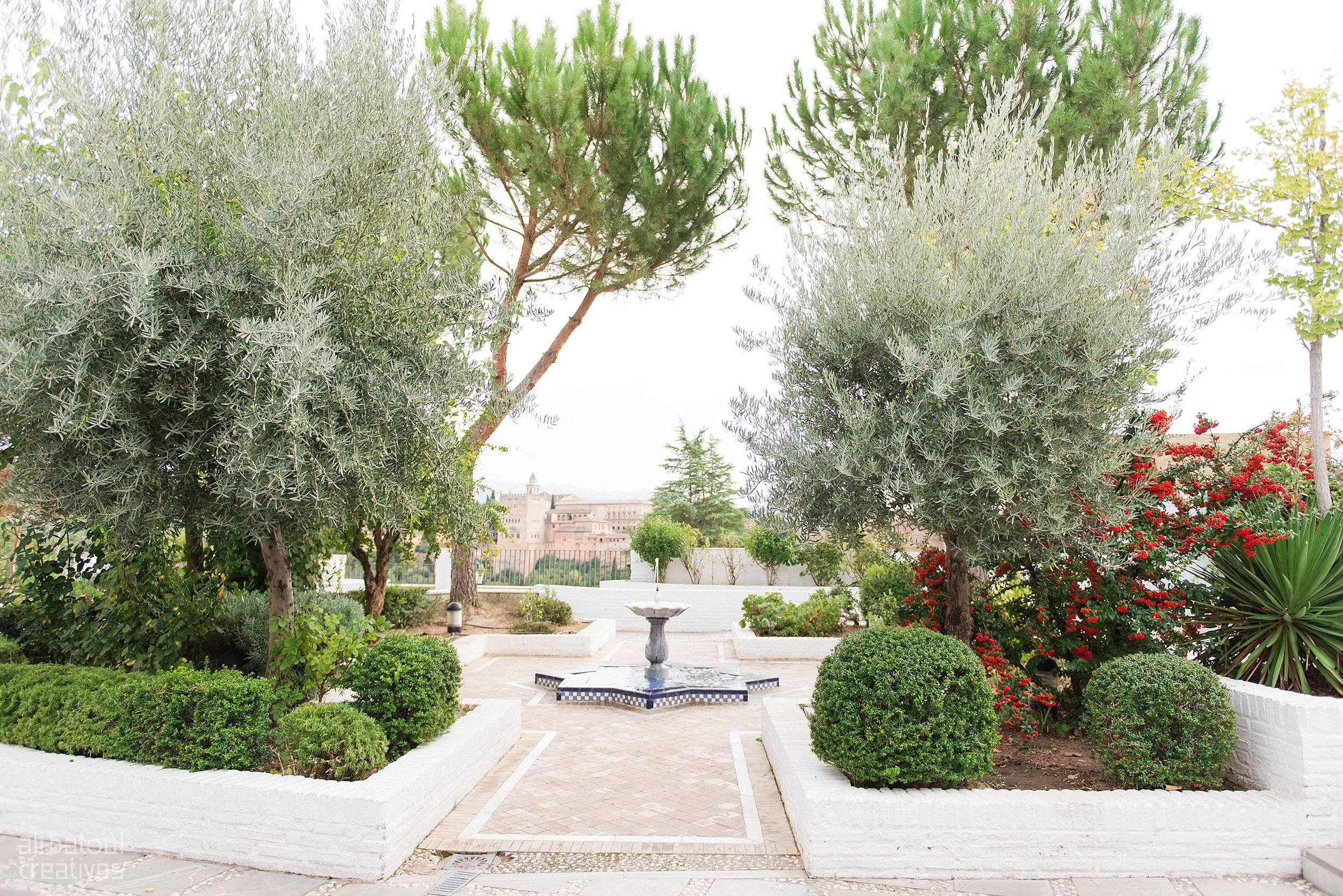  The Granada Mesquita grounds with the best view of Alhambra. 