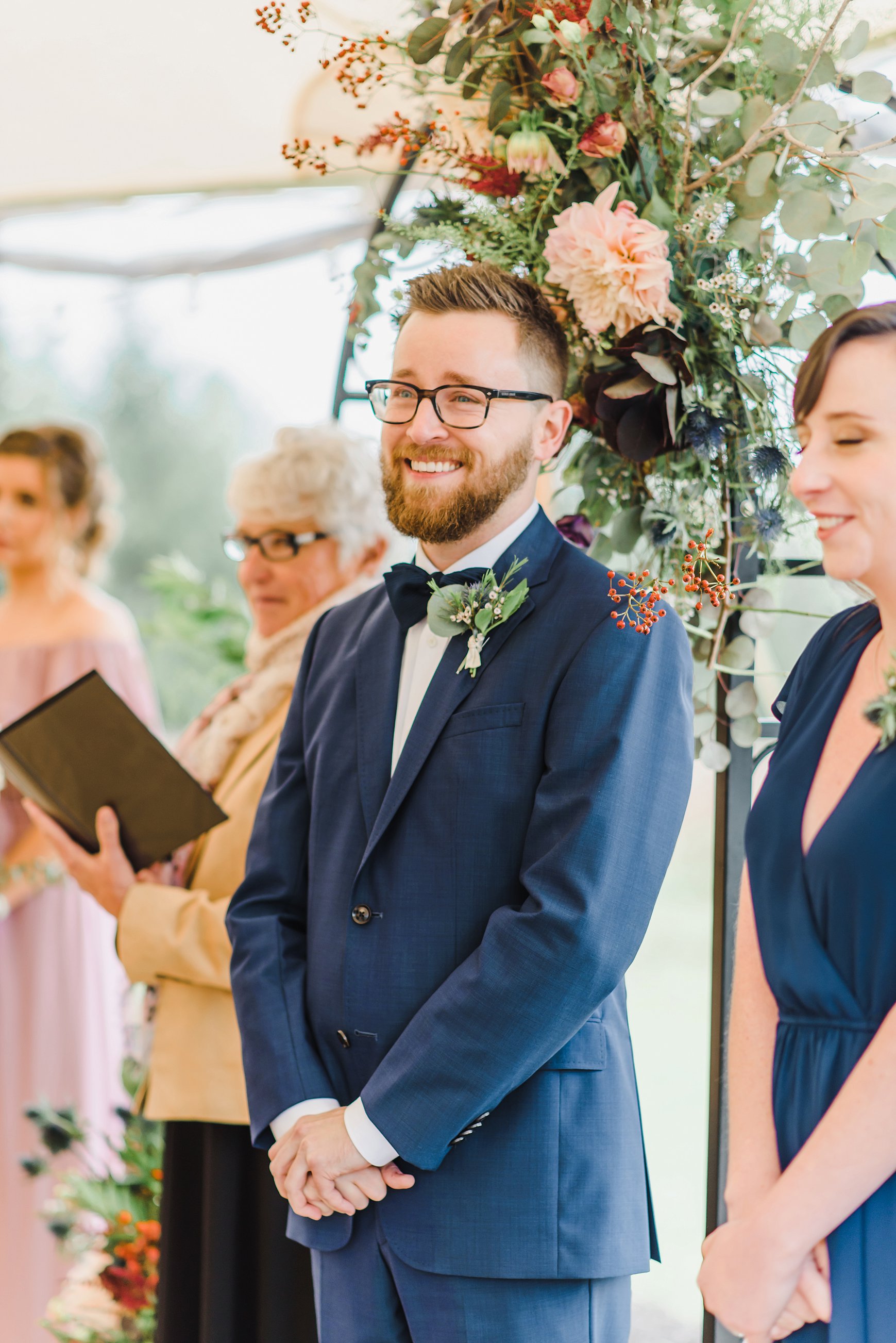  That is what I call a beaming groom! 