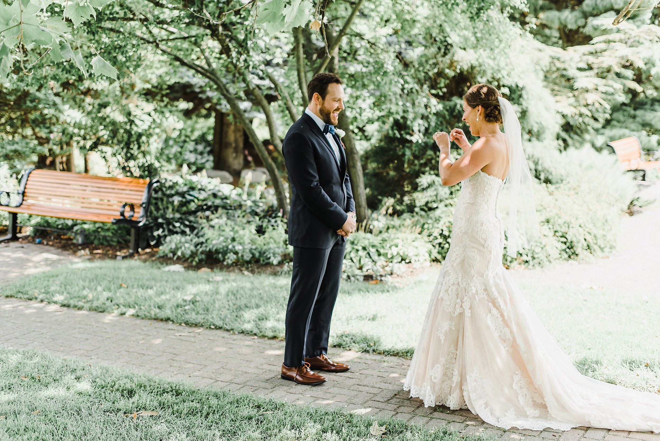  Their first look took place just down the road from their reception space at the Ornamental Gardens.  To say it was an emotional moment is an understatement! 