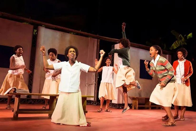 As Anathalie Mukamazimpaka in 'Our Lady of Kibeho'. Photo by Joan Marcus. 
