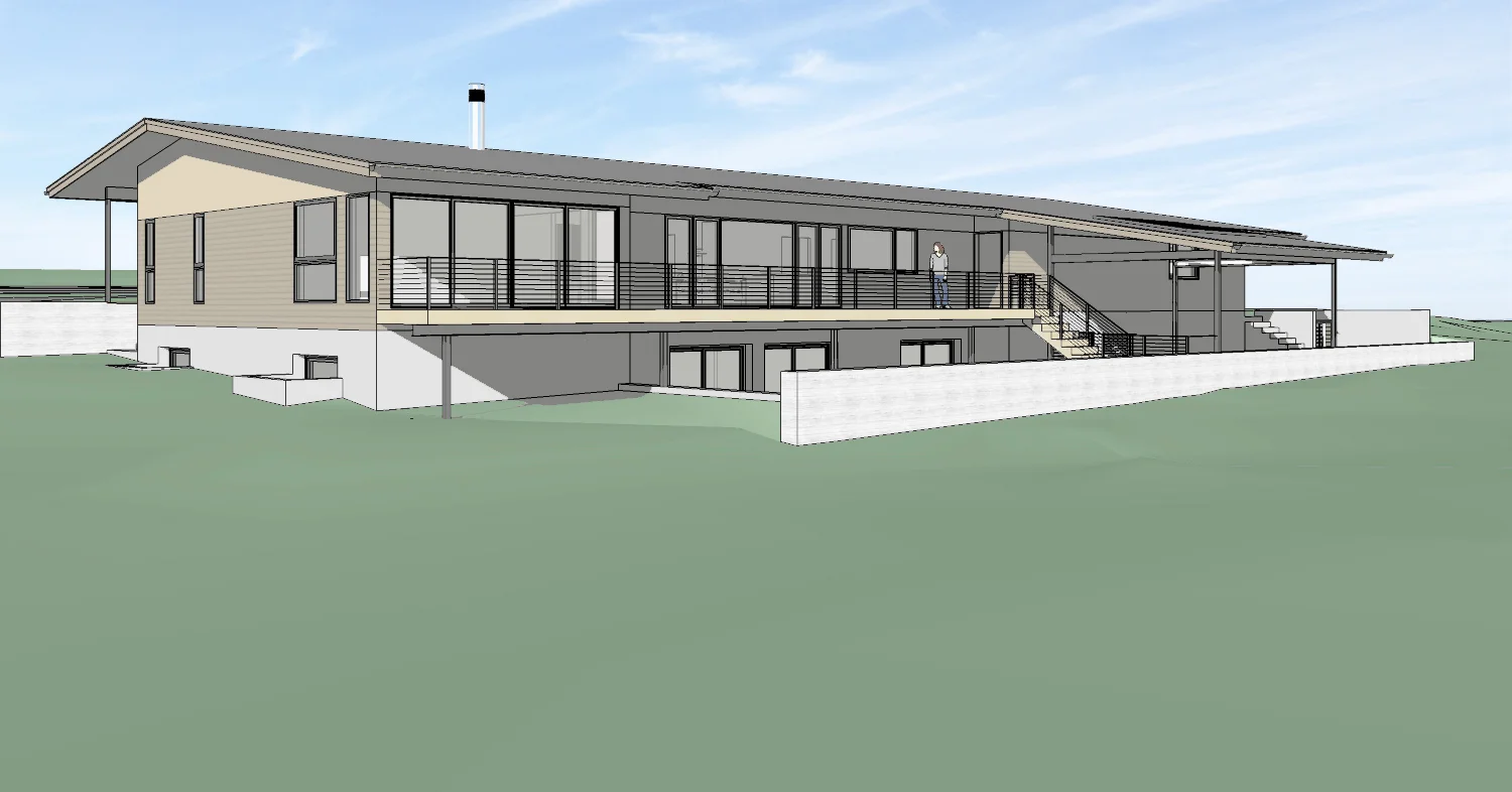 Rear Model View - New Leawood Residence