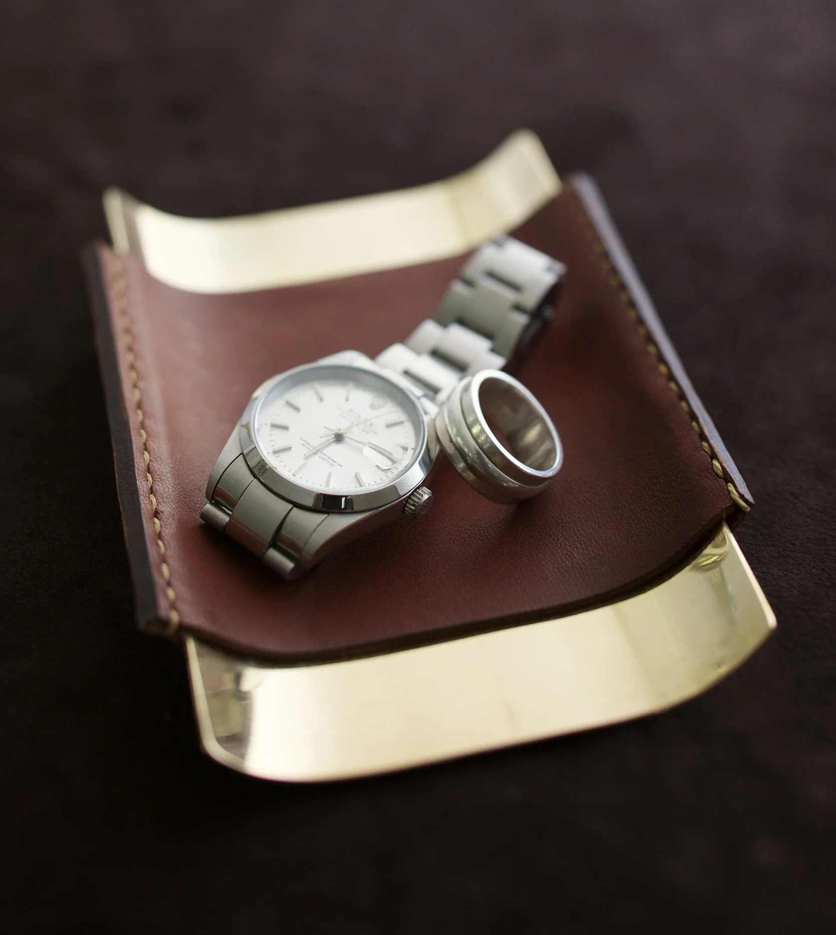 FSA Leather Goods_Desk Tray 6%22 - Brown+Brass_FAIR.jpg