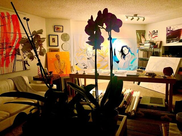 View of my home/studio a couple of months ago, pre pandemic time. Challenging times for everyone, we are all being stirred into changes in many different ways. Be safe, be well. May we practice serenity in the midst of the storm.⁠
⁠
#studio #artistso
