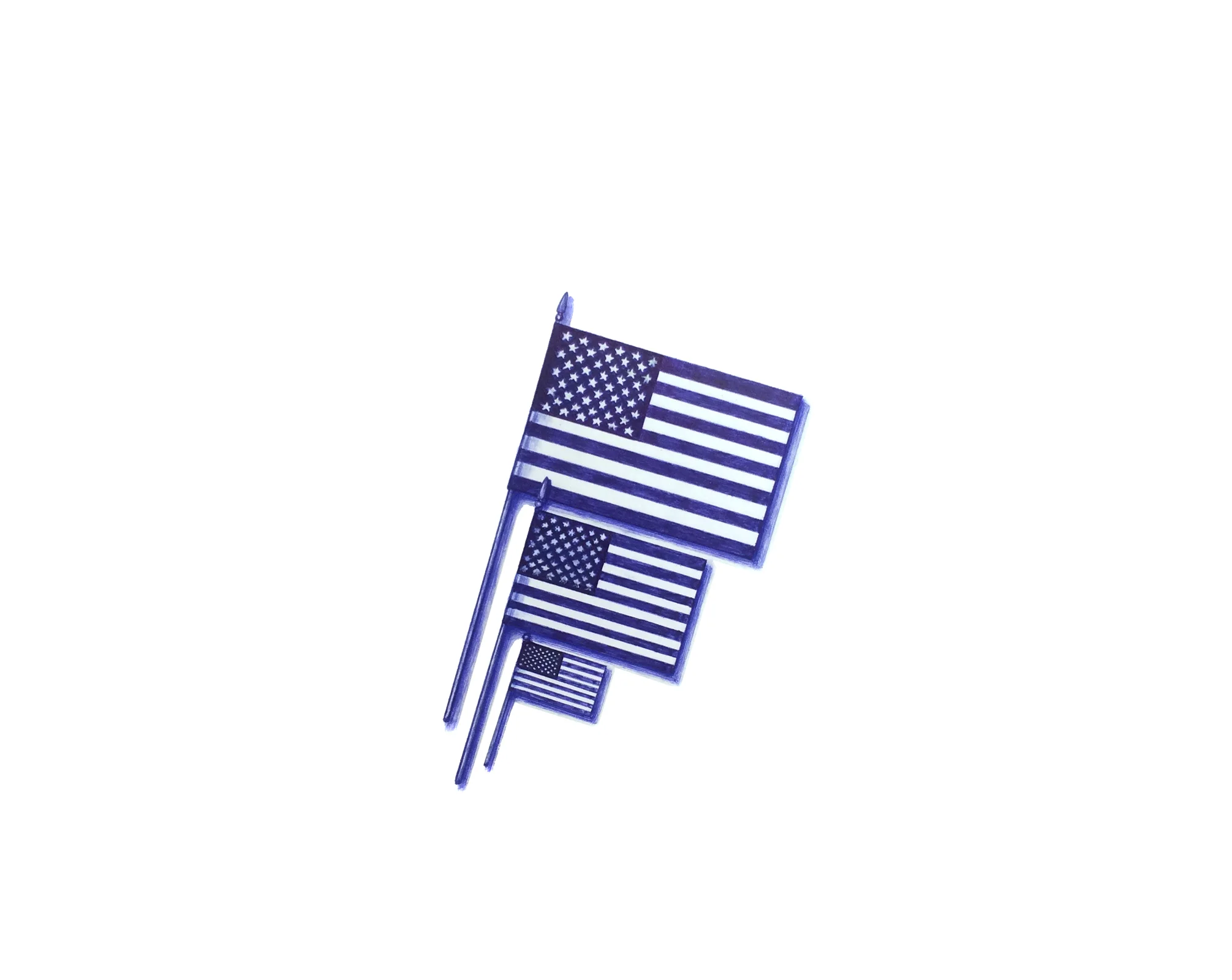The Flag , 2015 Ballpoint pen on paper 11 x 14 inches