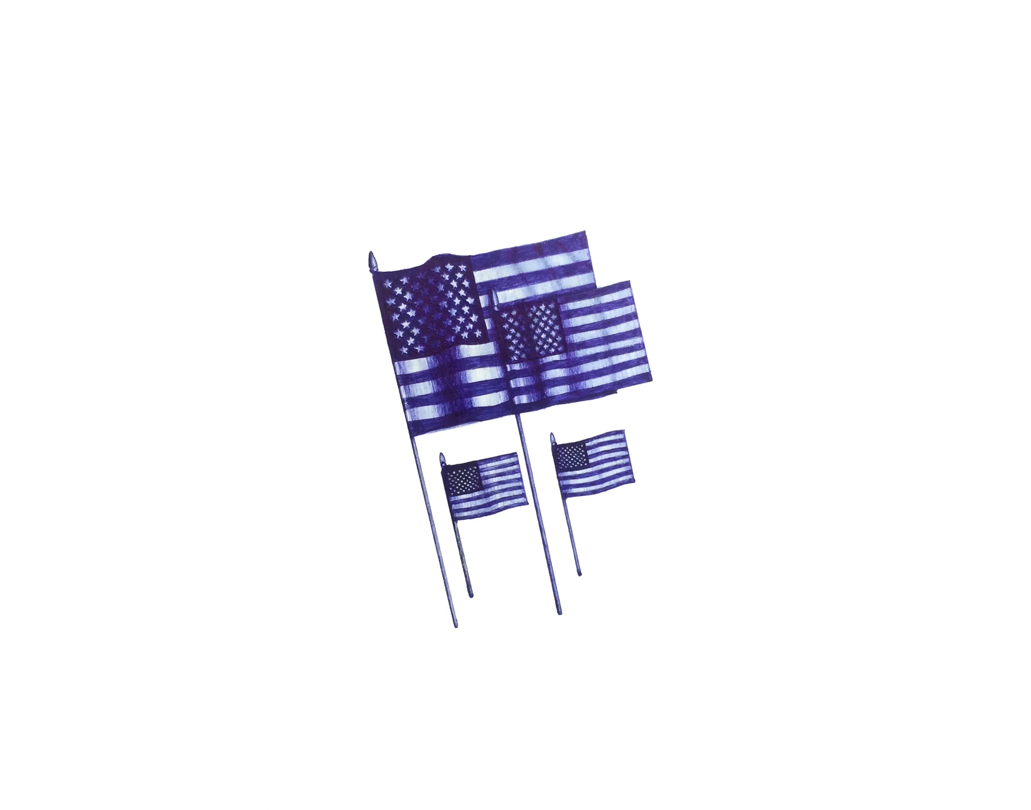 The Flag , 2015 Ballpoint pen on paper 11 x 14 inches