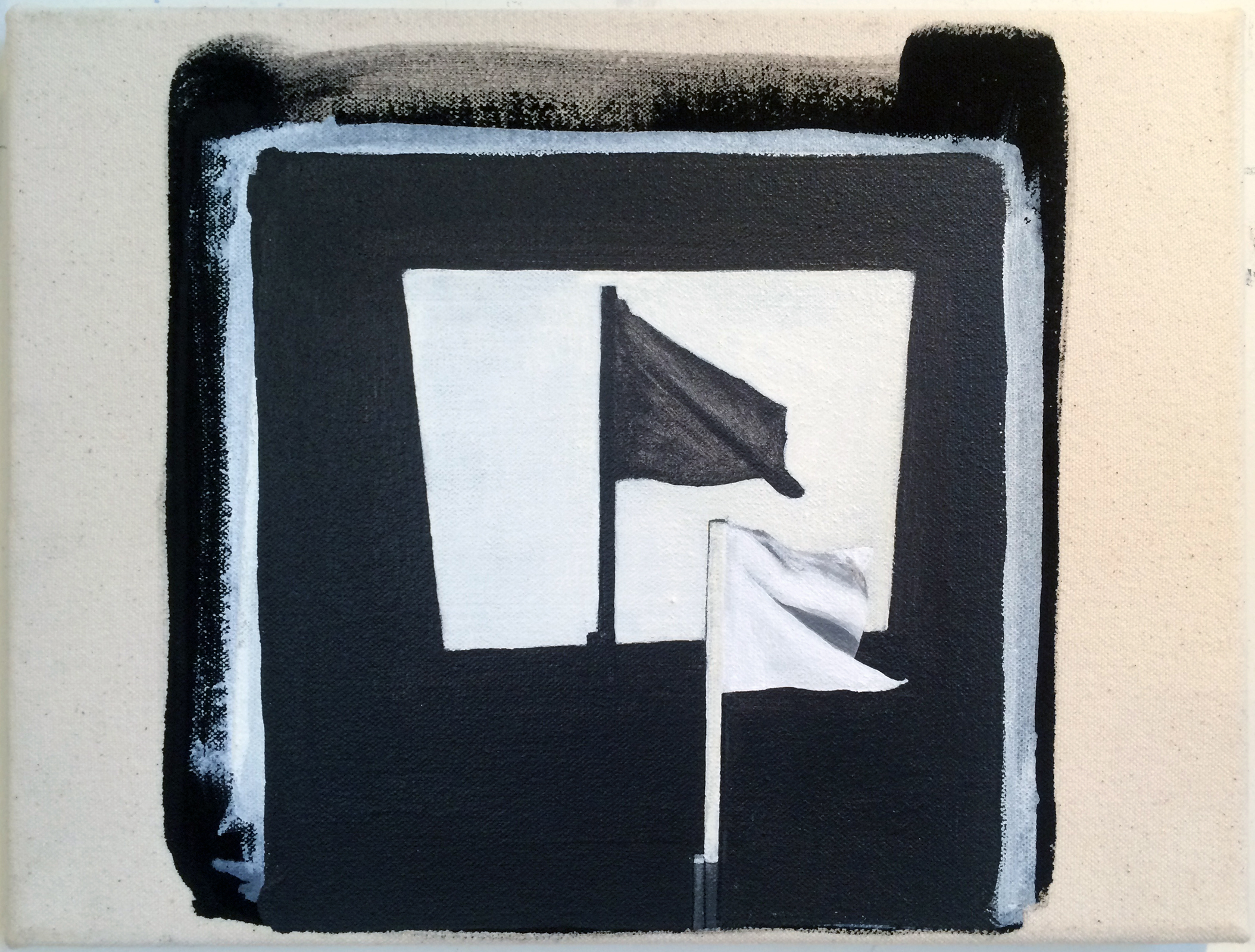  from  Atlas:  Flag (after Reichman), 2016 Acrylic and gesso on canvas 8 x 10 inches 