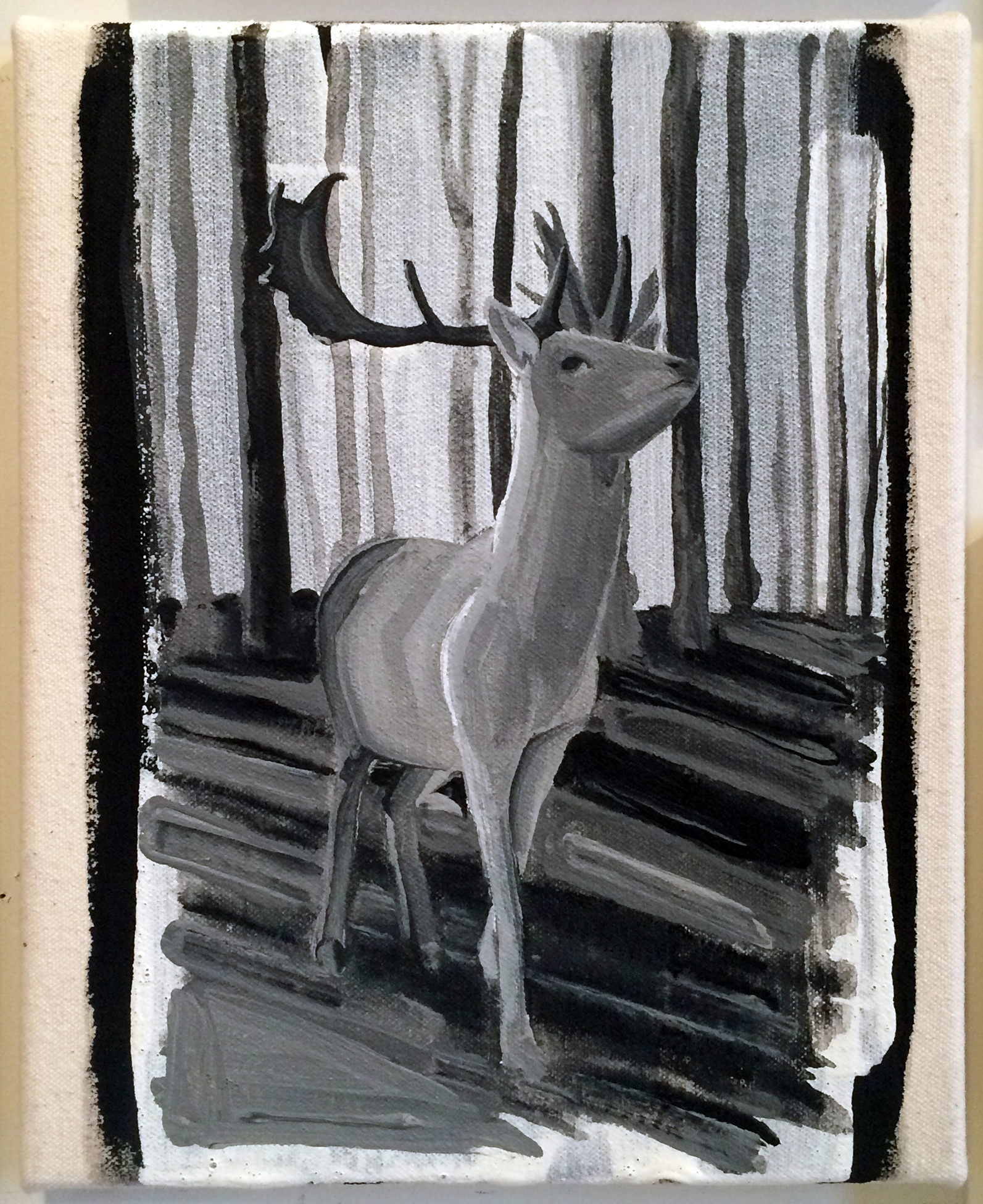  from  Atlas:  Stag, 2016 Gesso on canvas 8 x 10 inches 