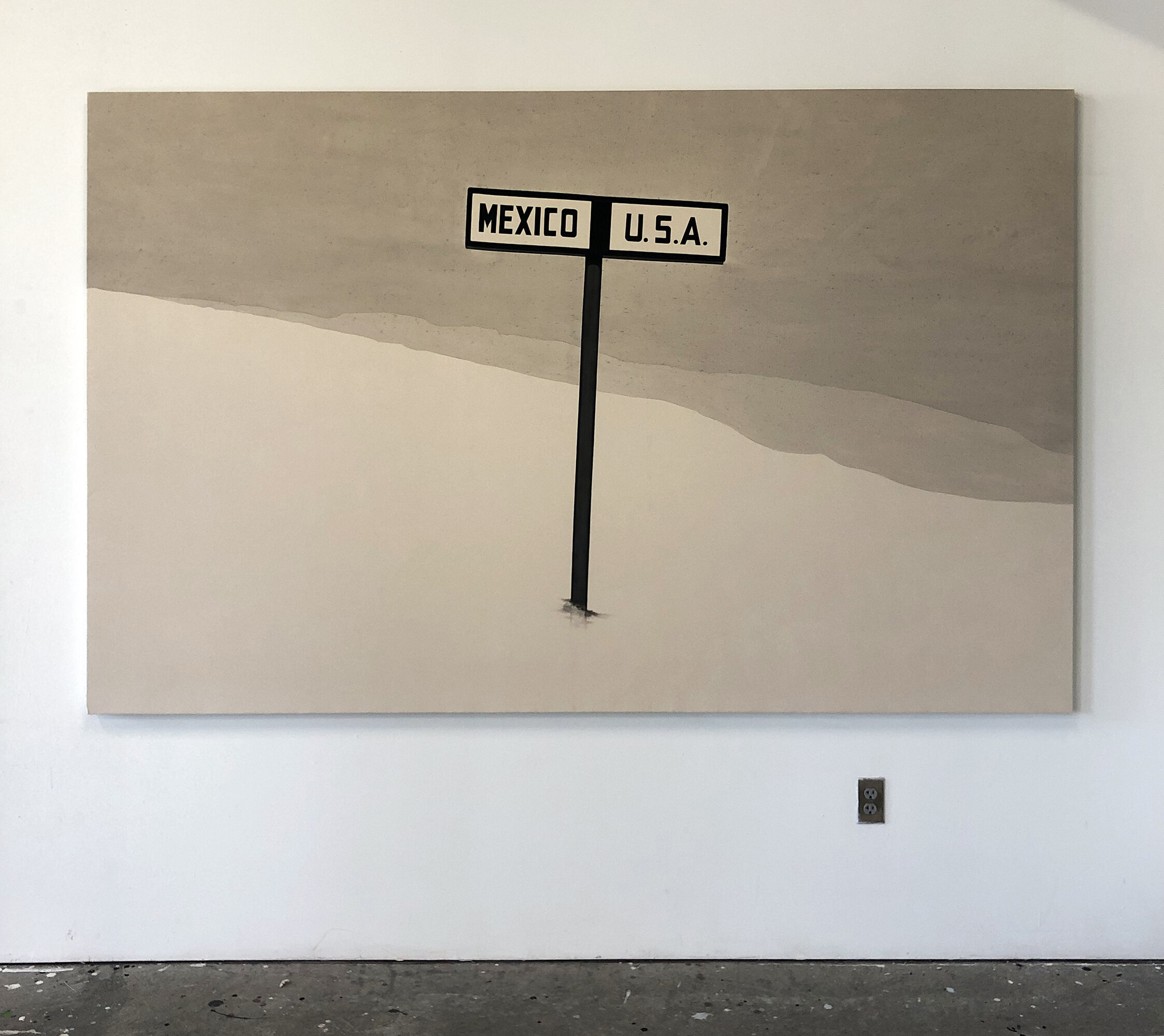   The Border , 2020 Black gesso on canvas 60 x 96 inches (1.52m x 2.43m) 