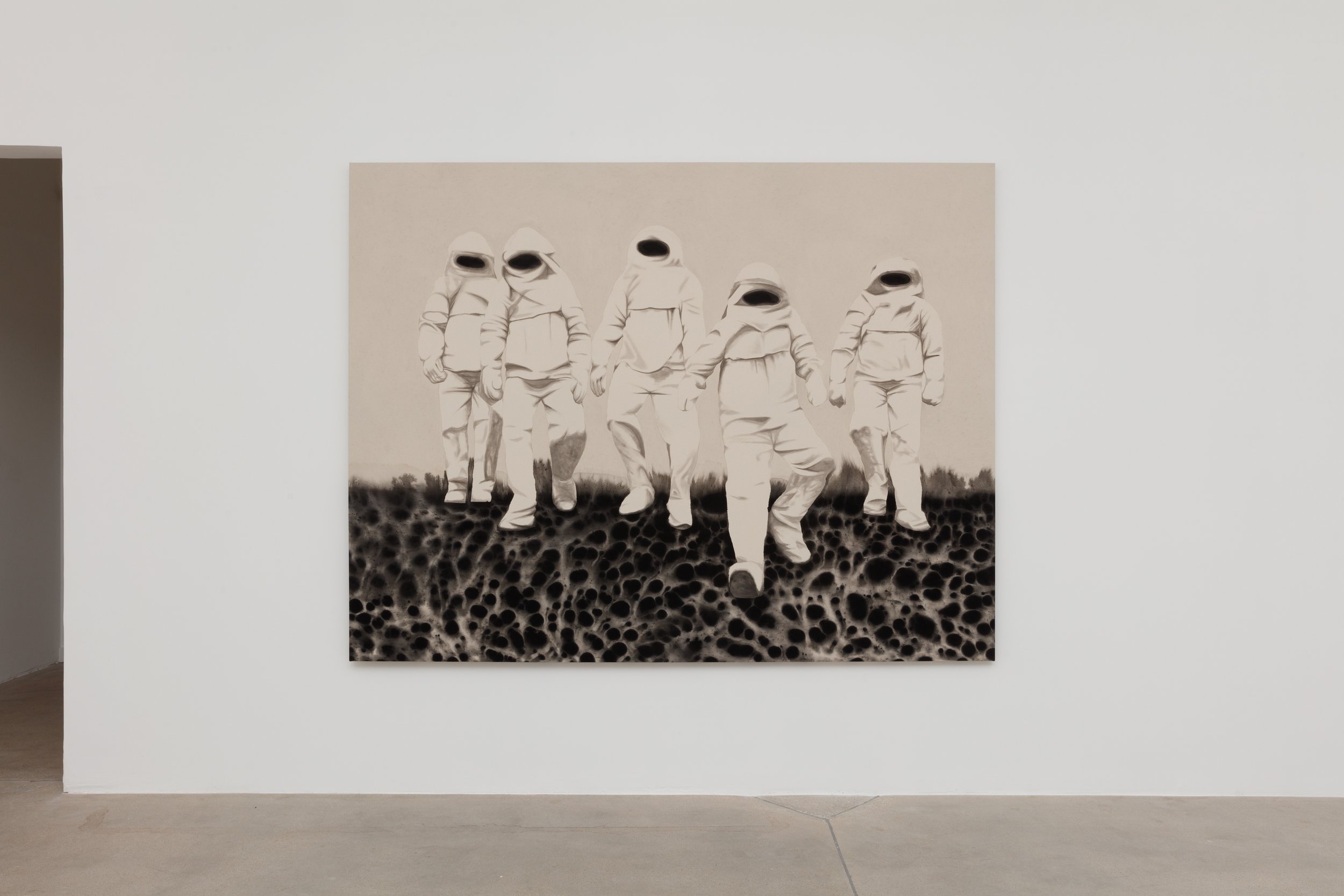   Not Yet Titled , 2020/2022 Black gesso on canvas 102 x 76 inches (2.59m x 1.93m) 