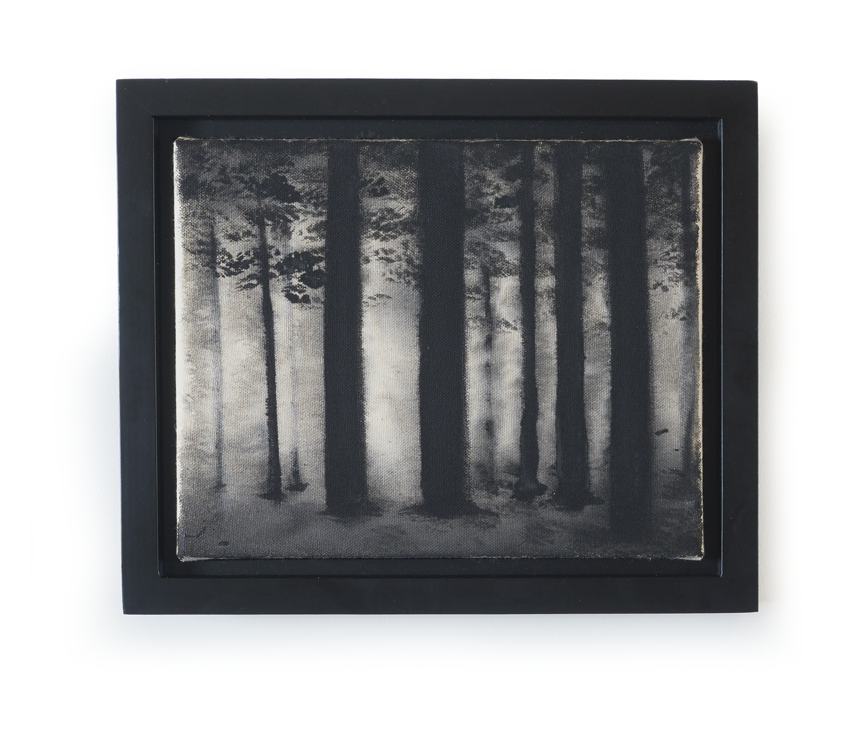   Untitled (forest) , from Transcendental Series, 2022 Black gesso on raw canvas 8 x 10 inches (20.3cm x 25.4cm) 