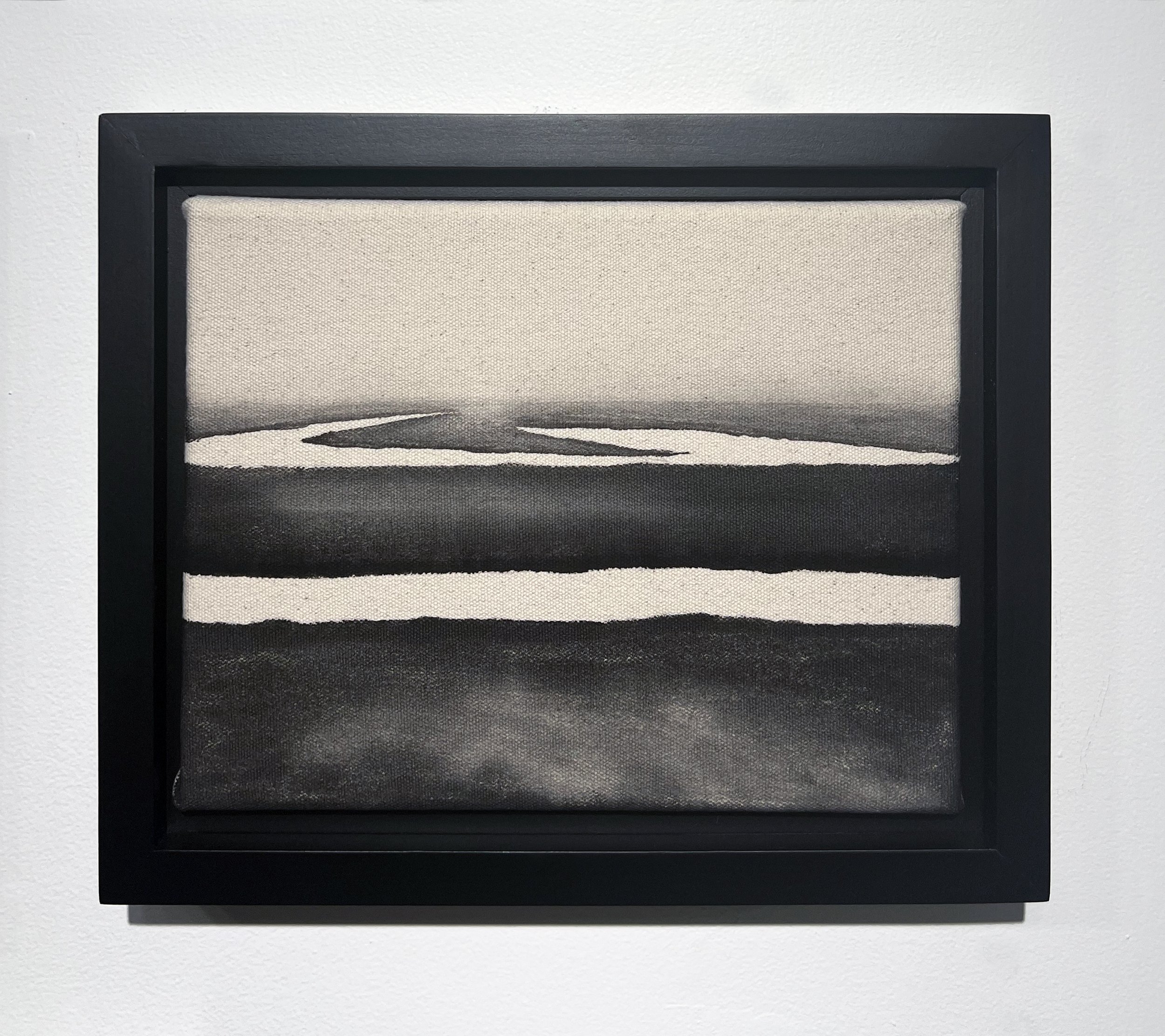   Untitled (wet land) , from Transcendental Series, 2022 Black gesso on raw canvas 8 x 10 inches (20.3cm x 25.4cm) 
