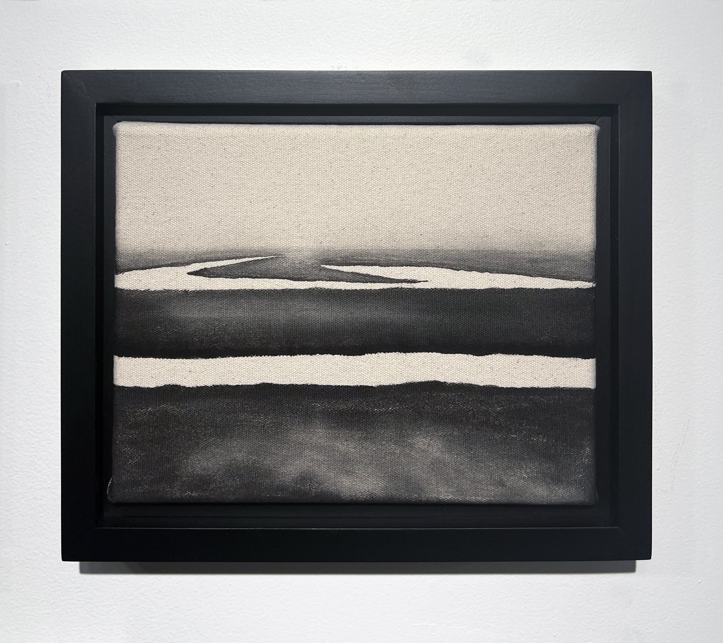 Untitled (wet land) , from Transcendental Series, 2022 Black gesso on raw canvas 8 x 10 inches (20.3cm x 25.4cm)