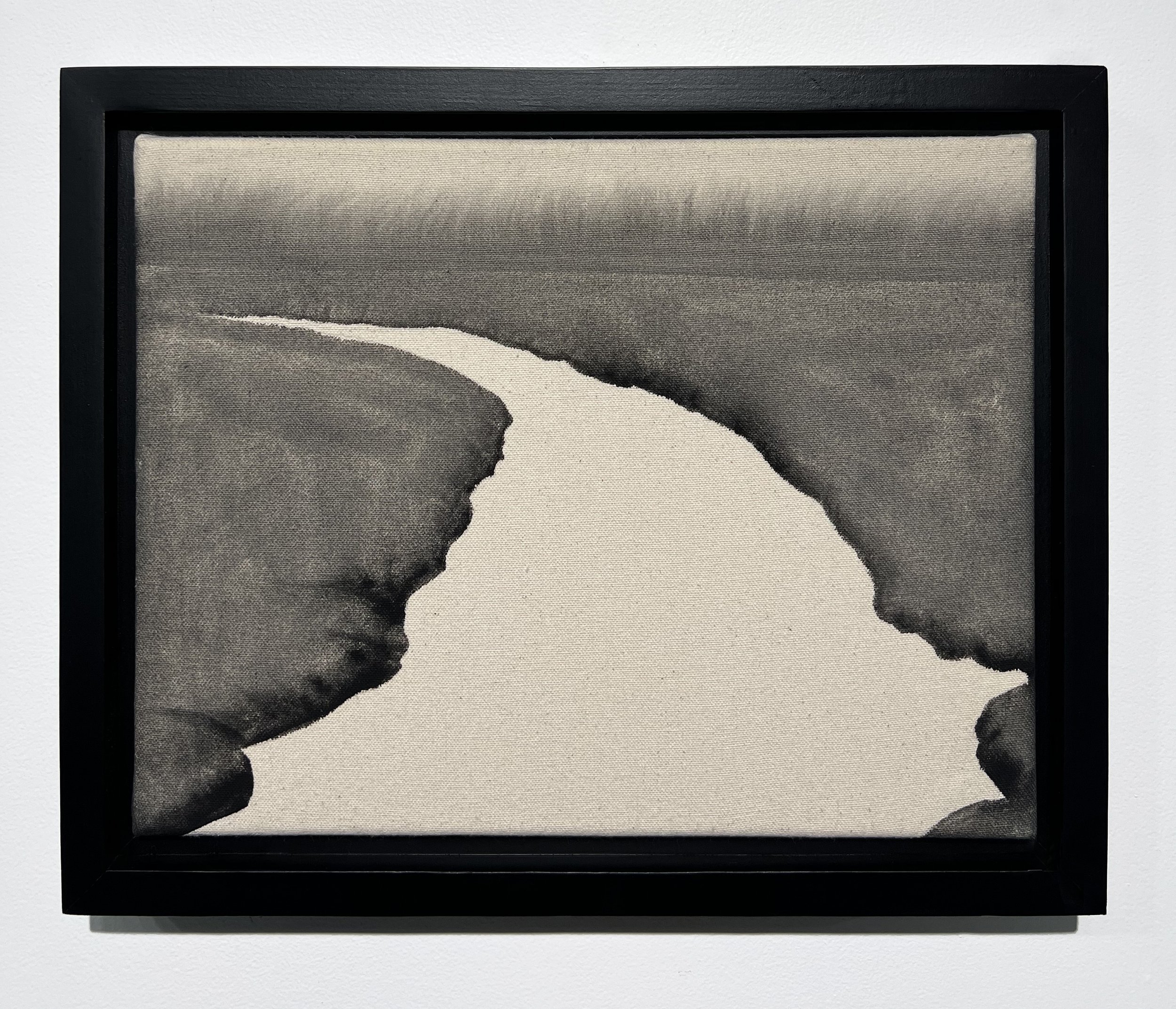   Untitled (wet land II) , from Transcendental Series, 2022 Black gesso on raw canvas 11 x 14 inches (28cm x 35.5cm) 