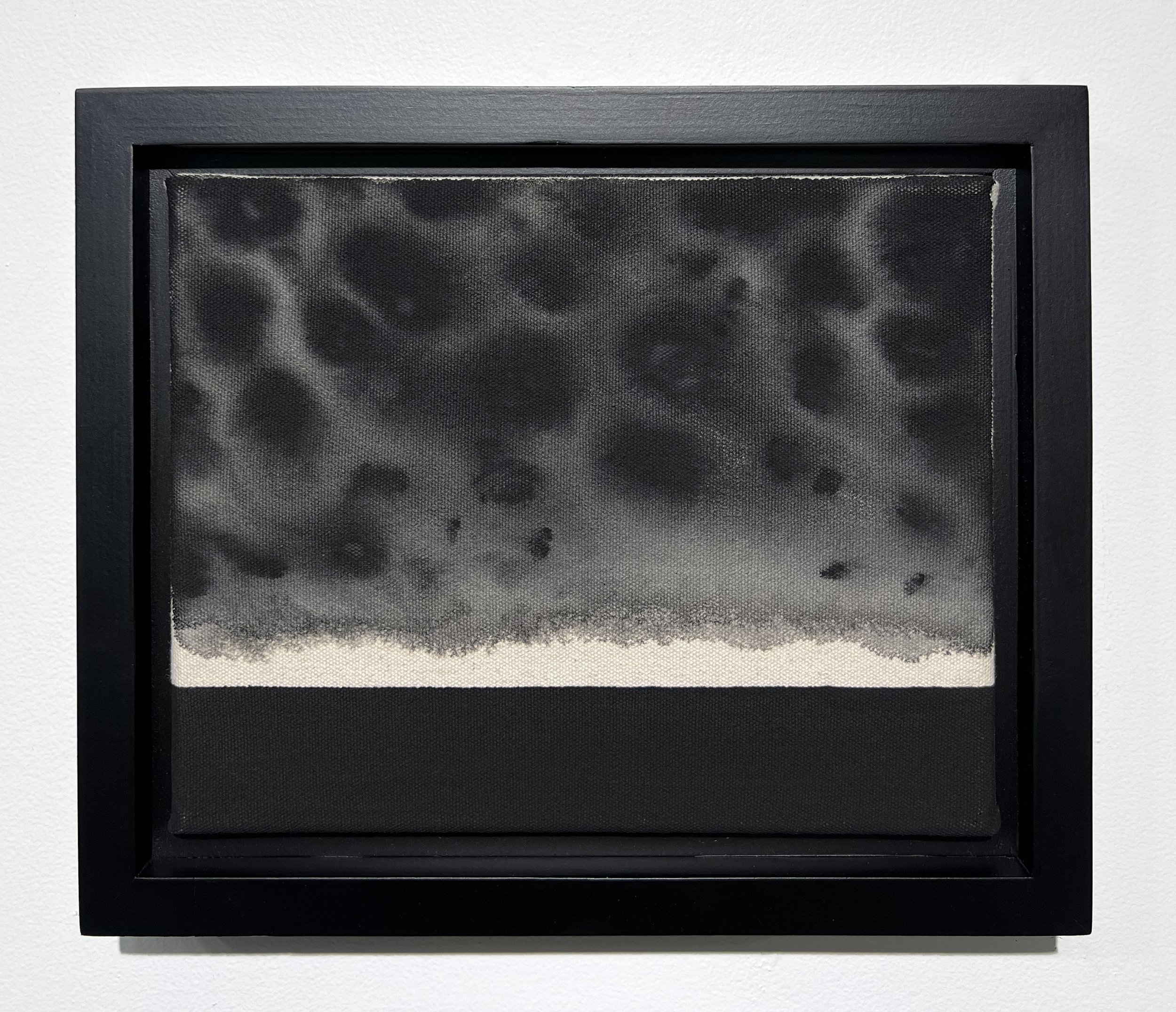   Untitled (fire II) , from Transcendental Series, 2022 Black gesso on raw canvas 8 x 10 inches (20.3cm x 25.4cm) 