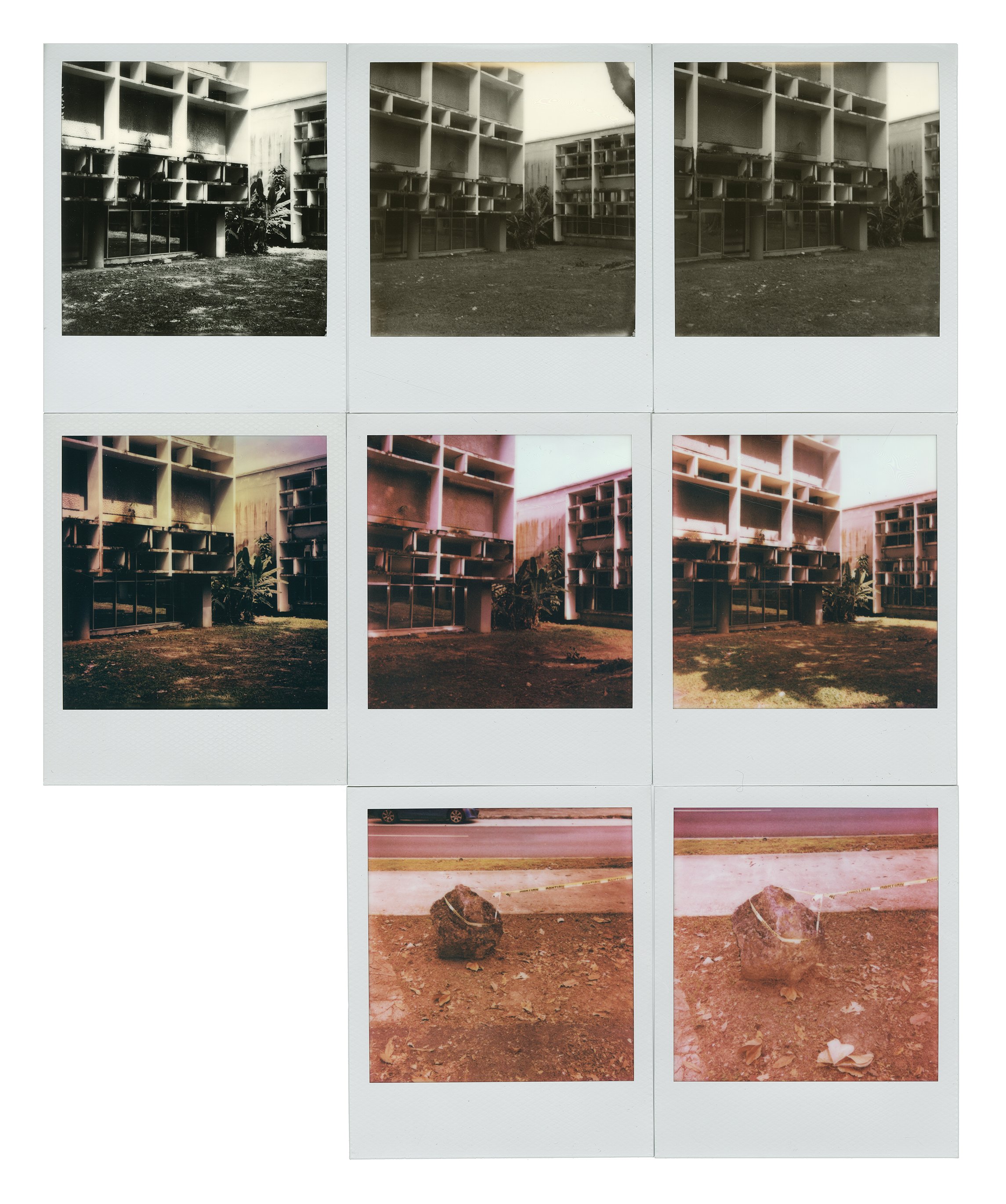   Resolviendo (UPR) , 2025 Polaroids 17 x 14.75 inches 