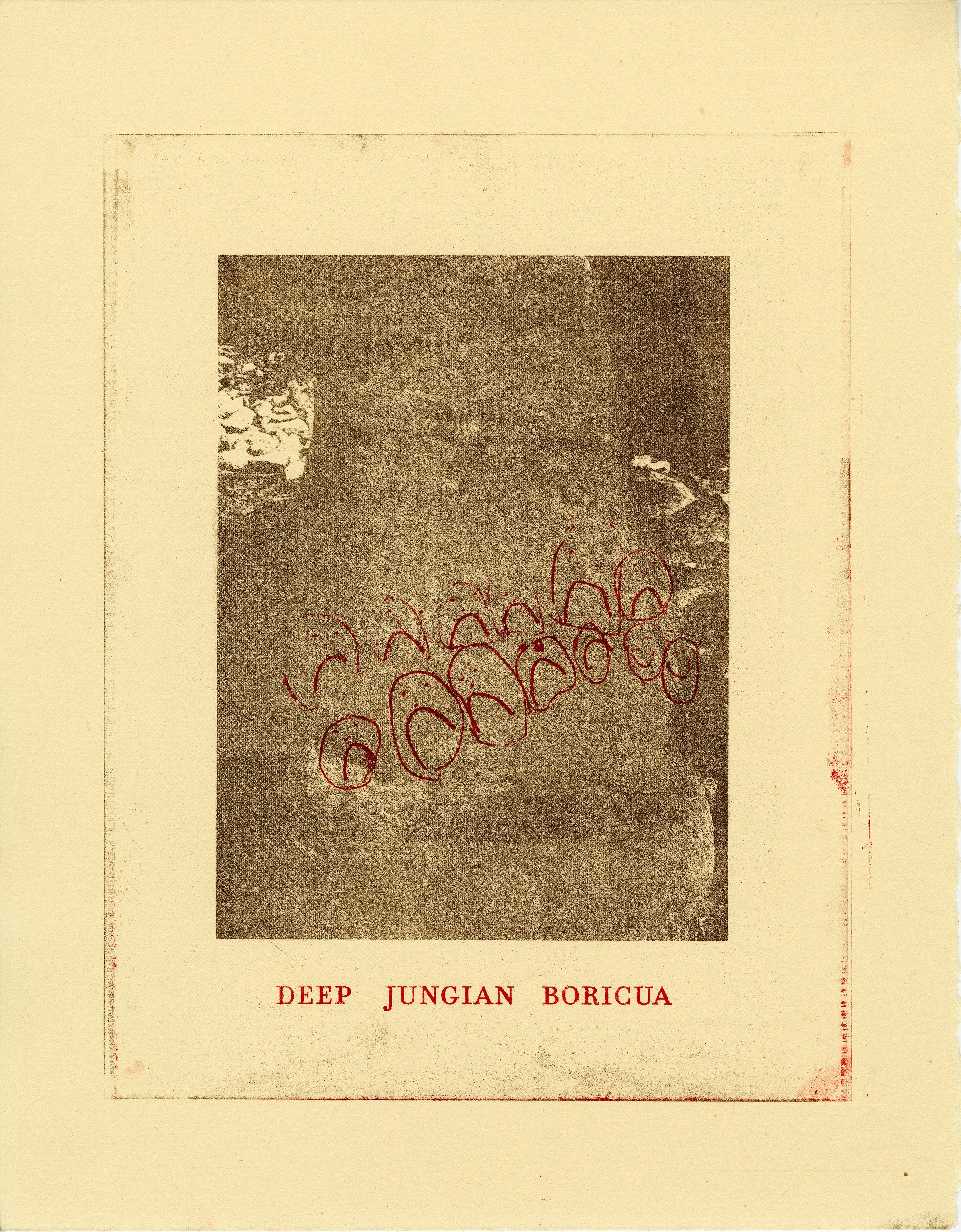 Elle Pérez and Willie Binnie Deep Jungian Boricua , 2025 Unique Lithograph 14 × 10.25 inches