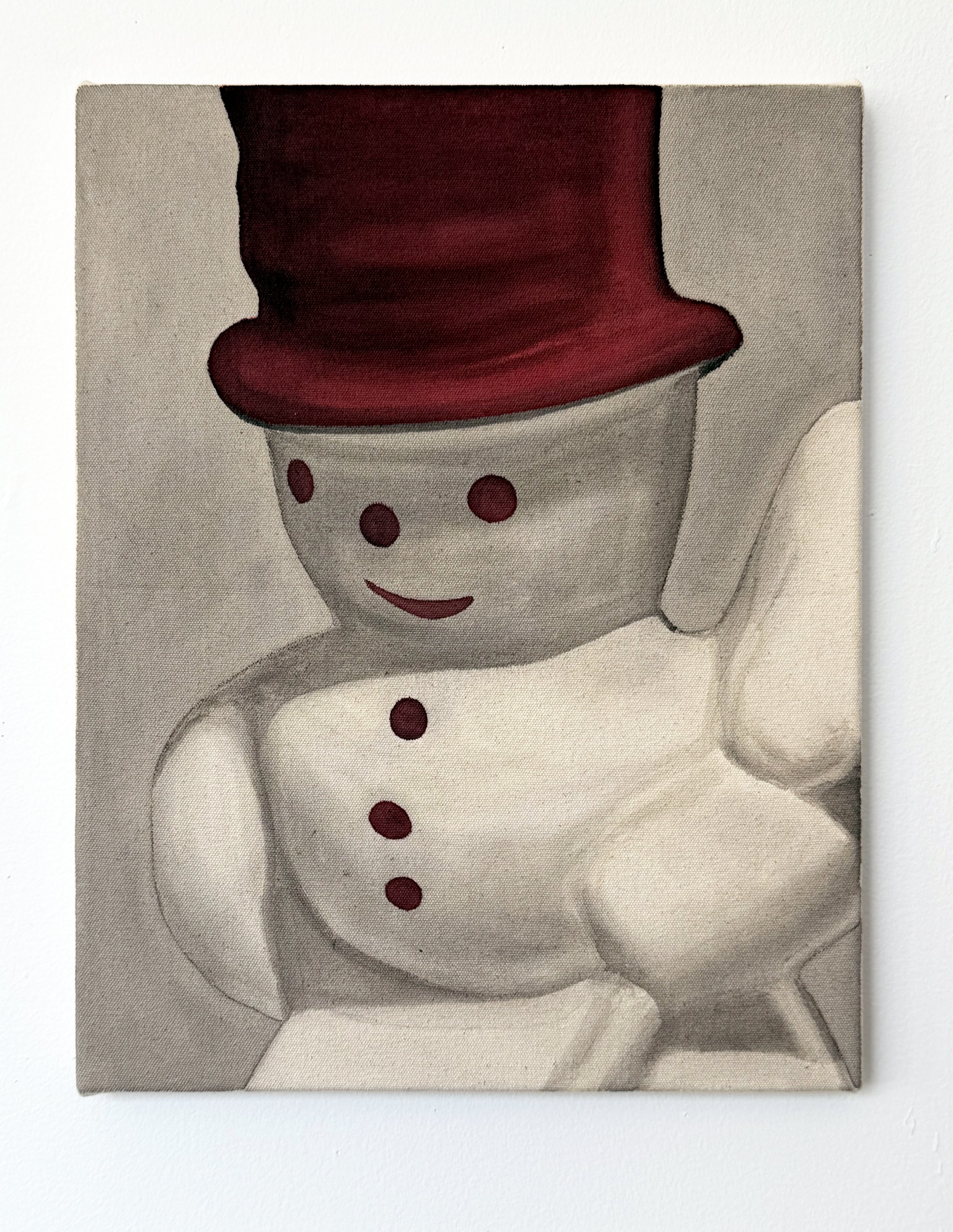   Figurine , 2026 black gesso and acrylic stain on canvas 14 × 18 in (36 × 46 cm) 